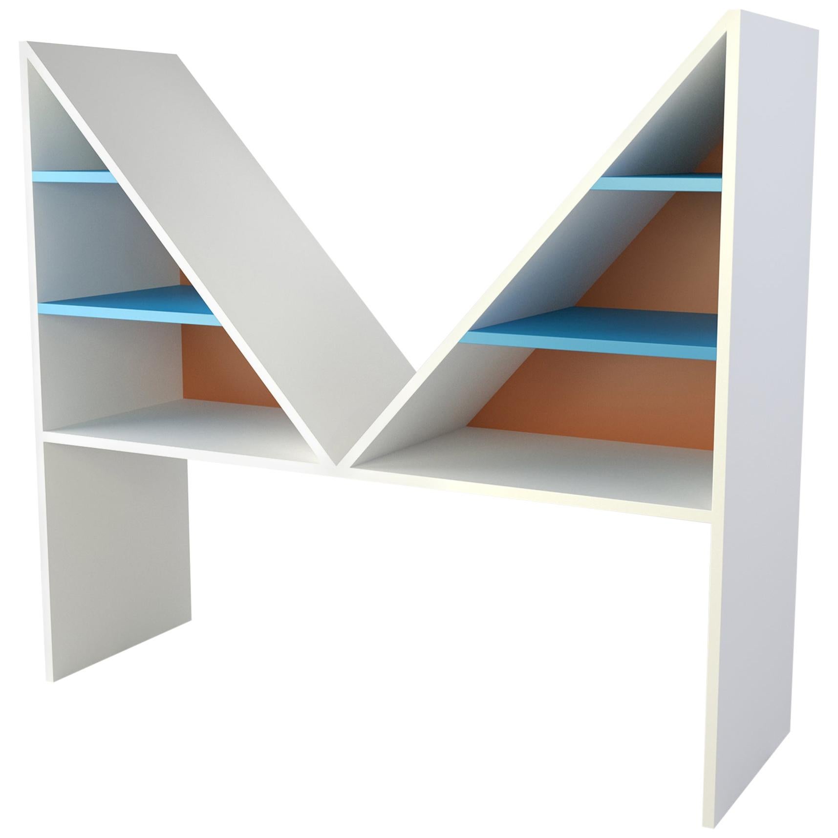 Contemporary Bookcase Bikini White Lacquered Wood by Chapel Petrassi For Sale