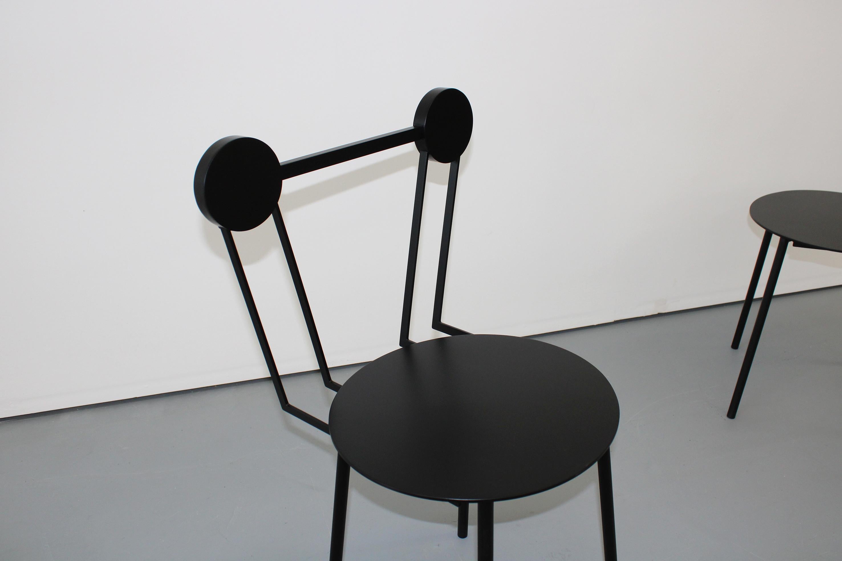 Other Contemporary Chair Black Haly Aluminium by Chapel Petrassi For Sale