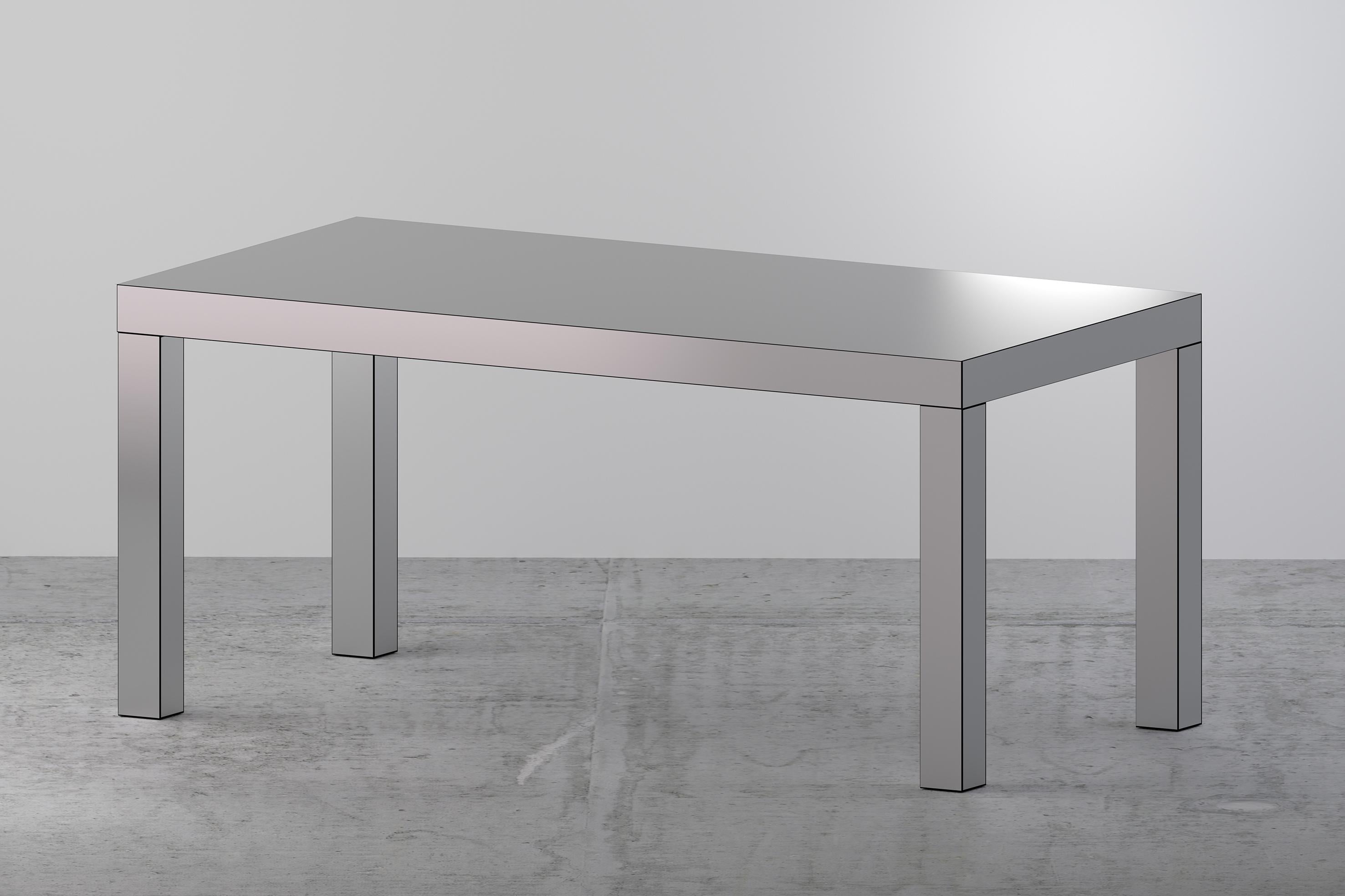 Wood Contemporary Table/Desk Brushed Gold Hitan Aluminium by Chapel Petrassi For Sale