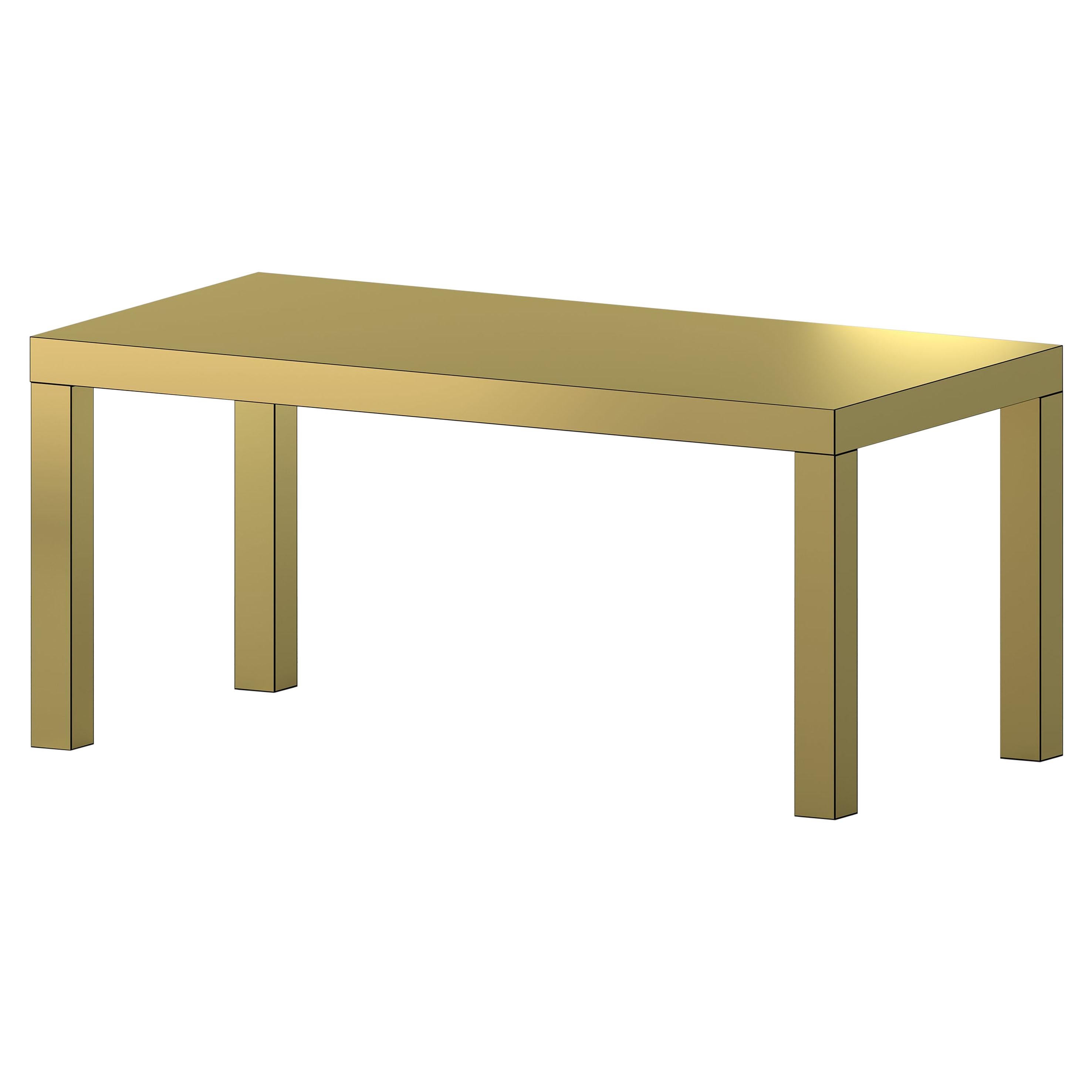 Contemporary Table/Desk Brushed Gold Hitan Aluminium by Chapel Petrassi For Sale