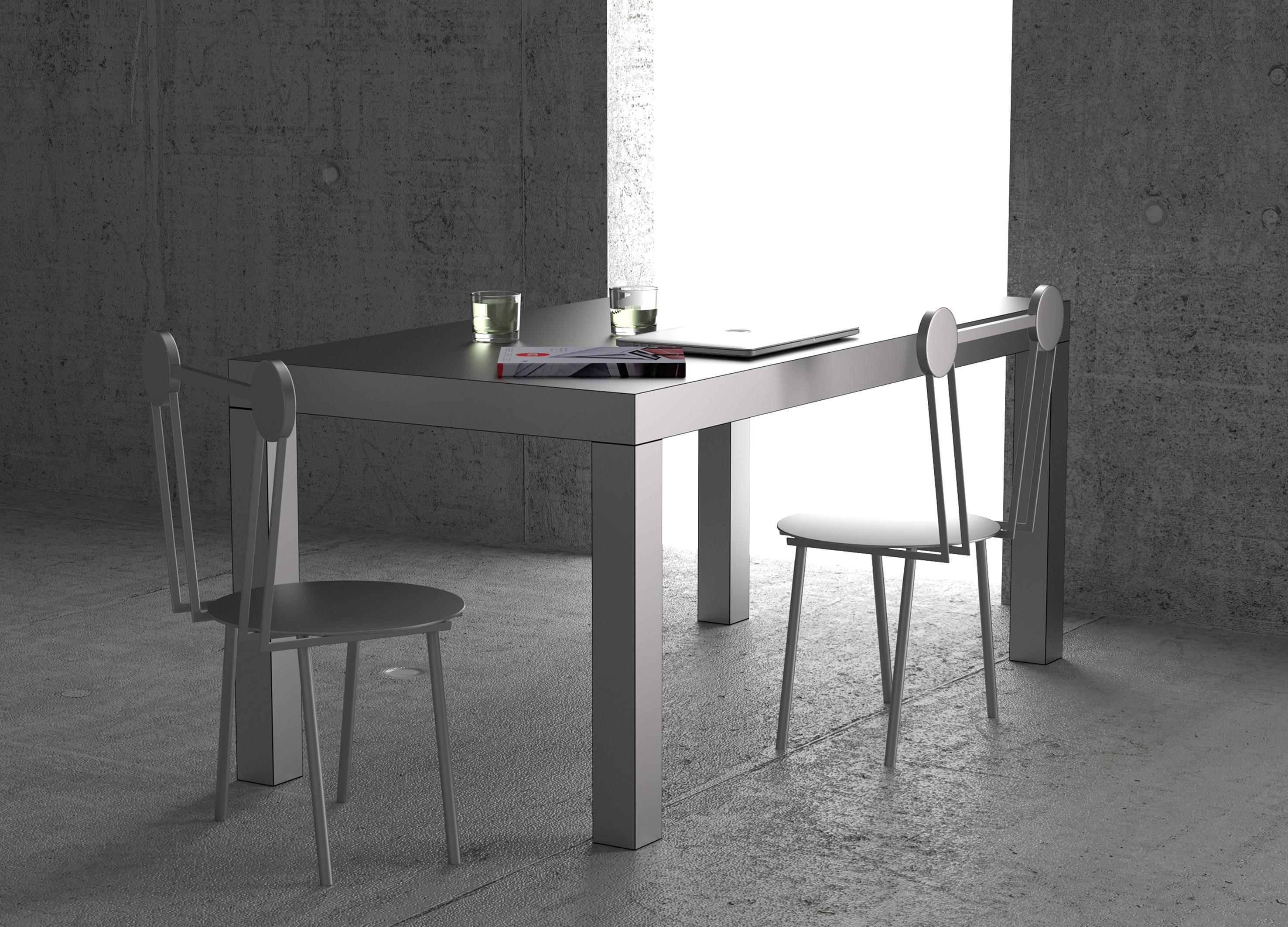 Contemporary Table/Desk Hitan Aluminium by Chapel Petrassi For Sale 2