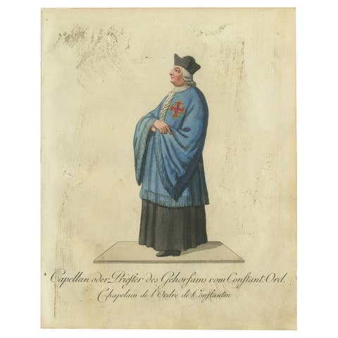 Chaplain of the Constantinian Order: A Rare Hand-Coloured 18th-Century Engraving