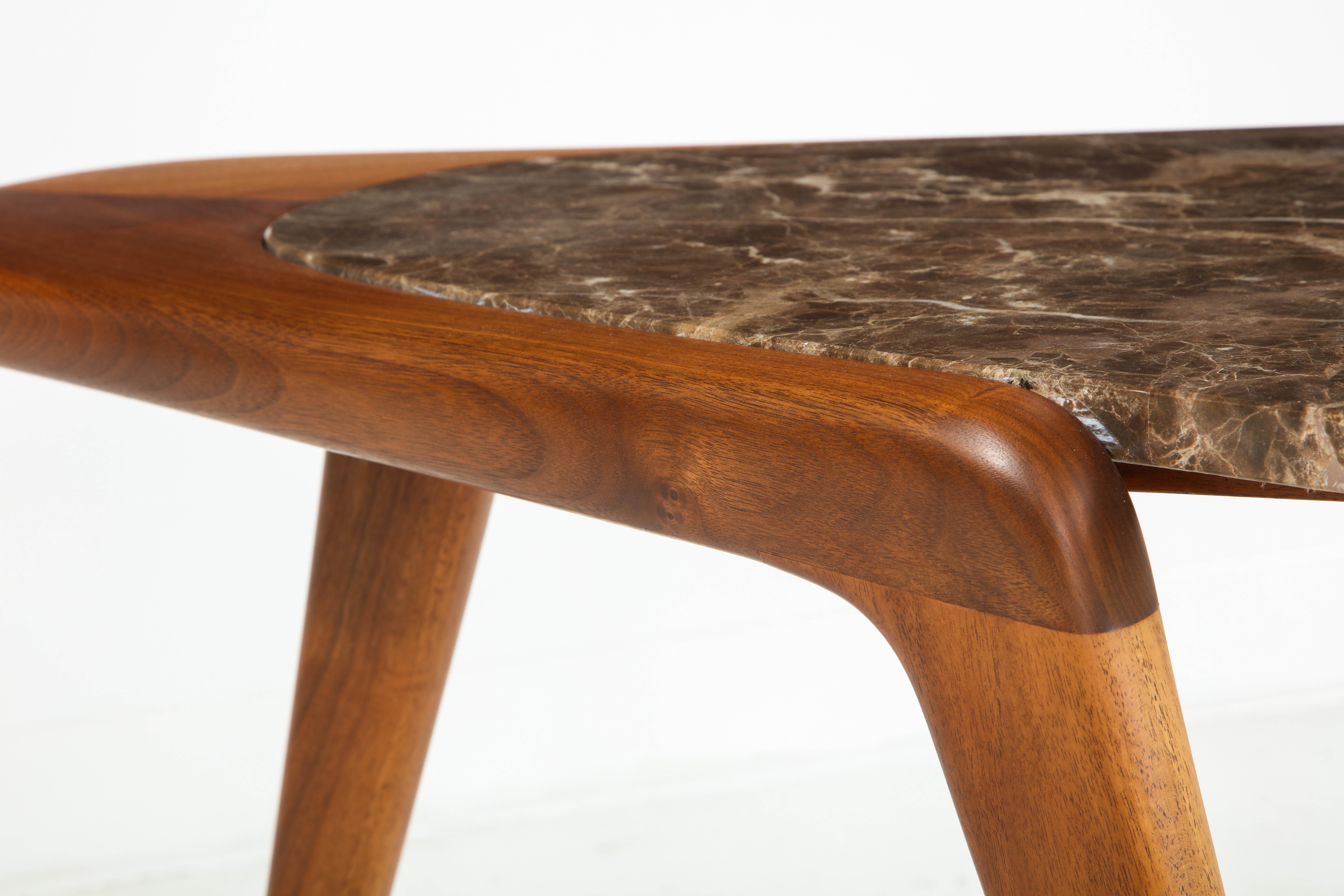 Chaplin End Table in Wood & Stone Offered by Vladimir Kagan Design Group 7