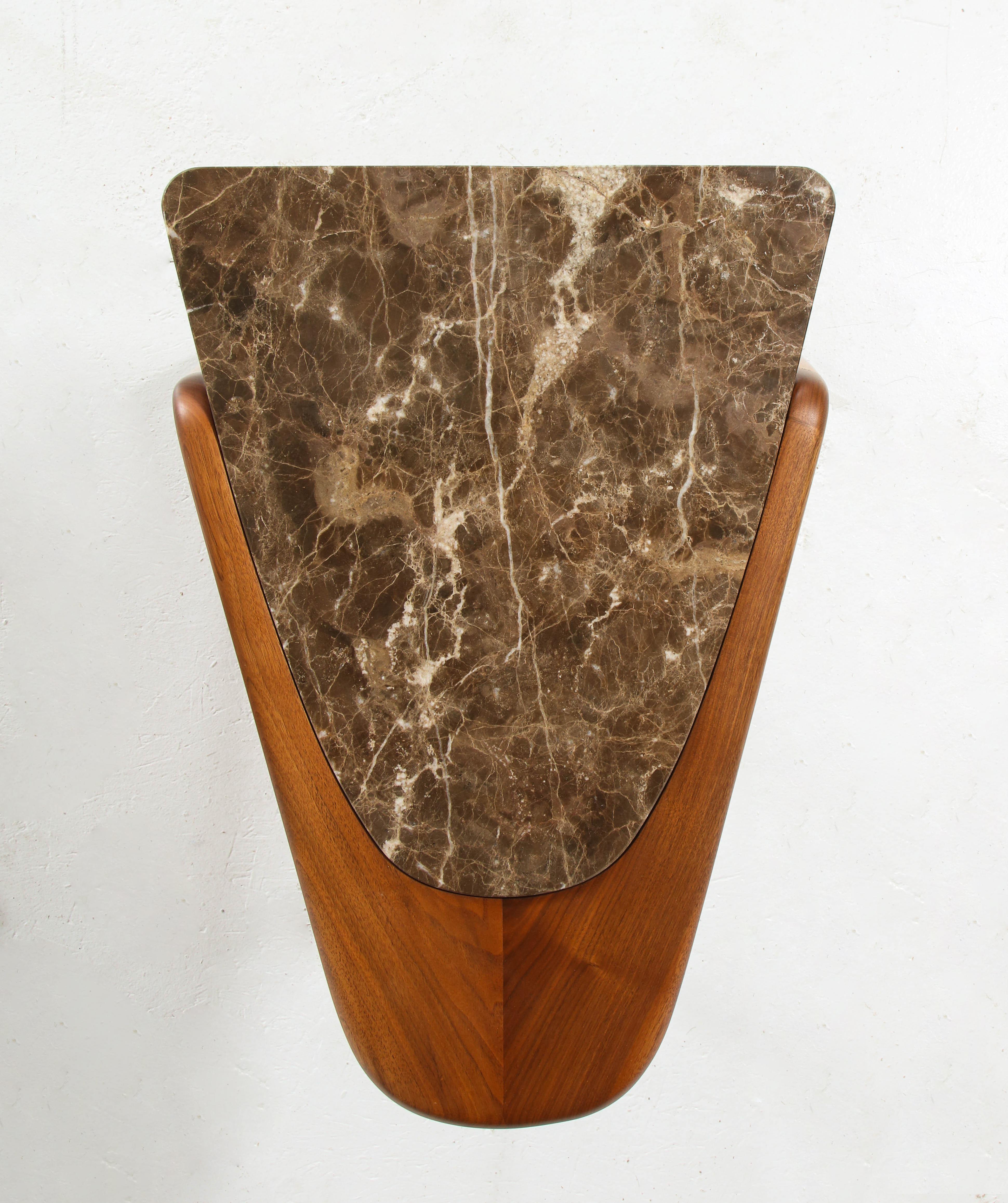 American Chaplin End Table in Wood & Stone Offered by Vladimir Kagan Design Group