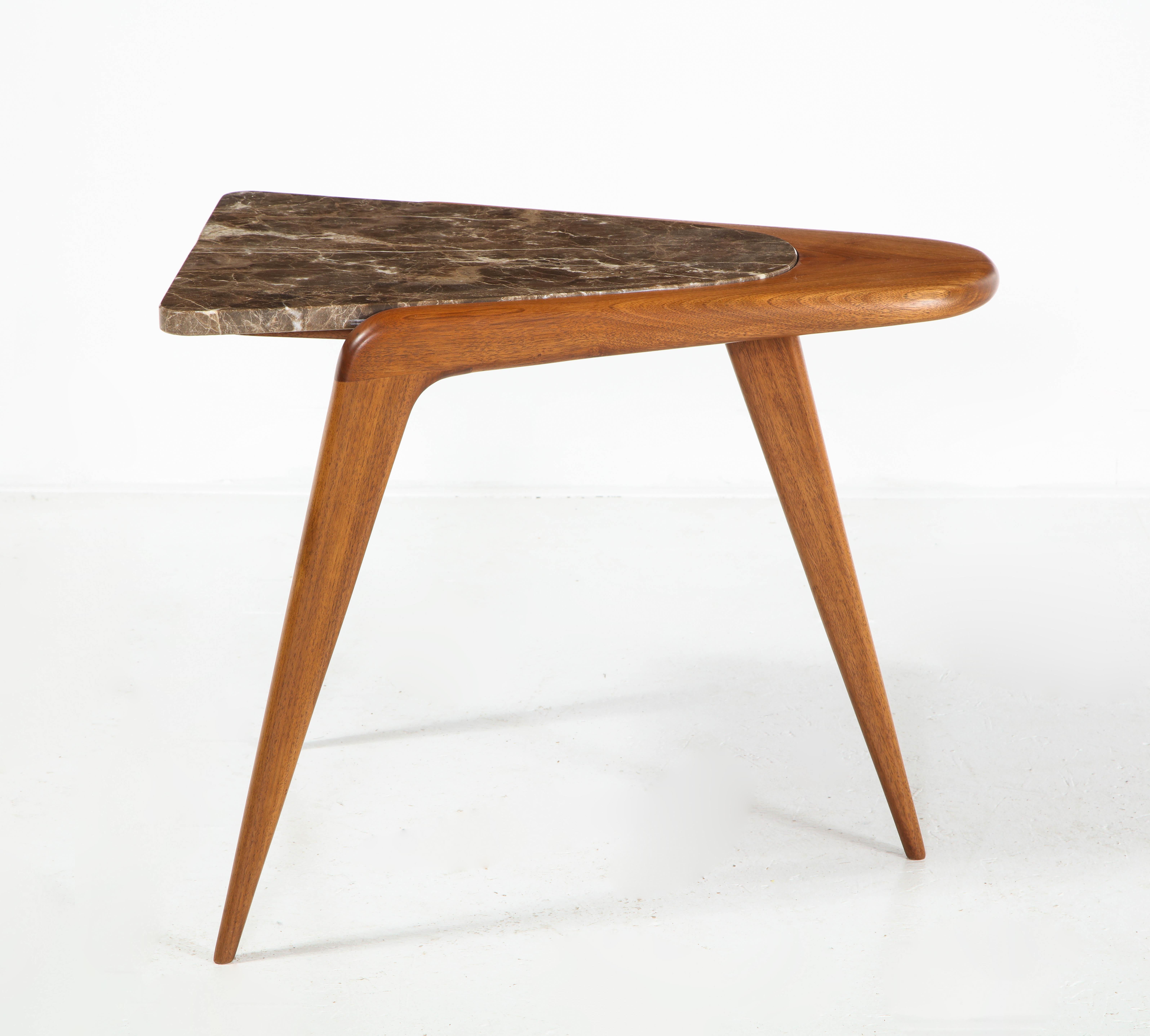 Chaplin End Table in Wood & Stone Offered by Vladimir Kagan Design Group In Good Condition In Clifton, NJ