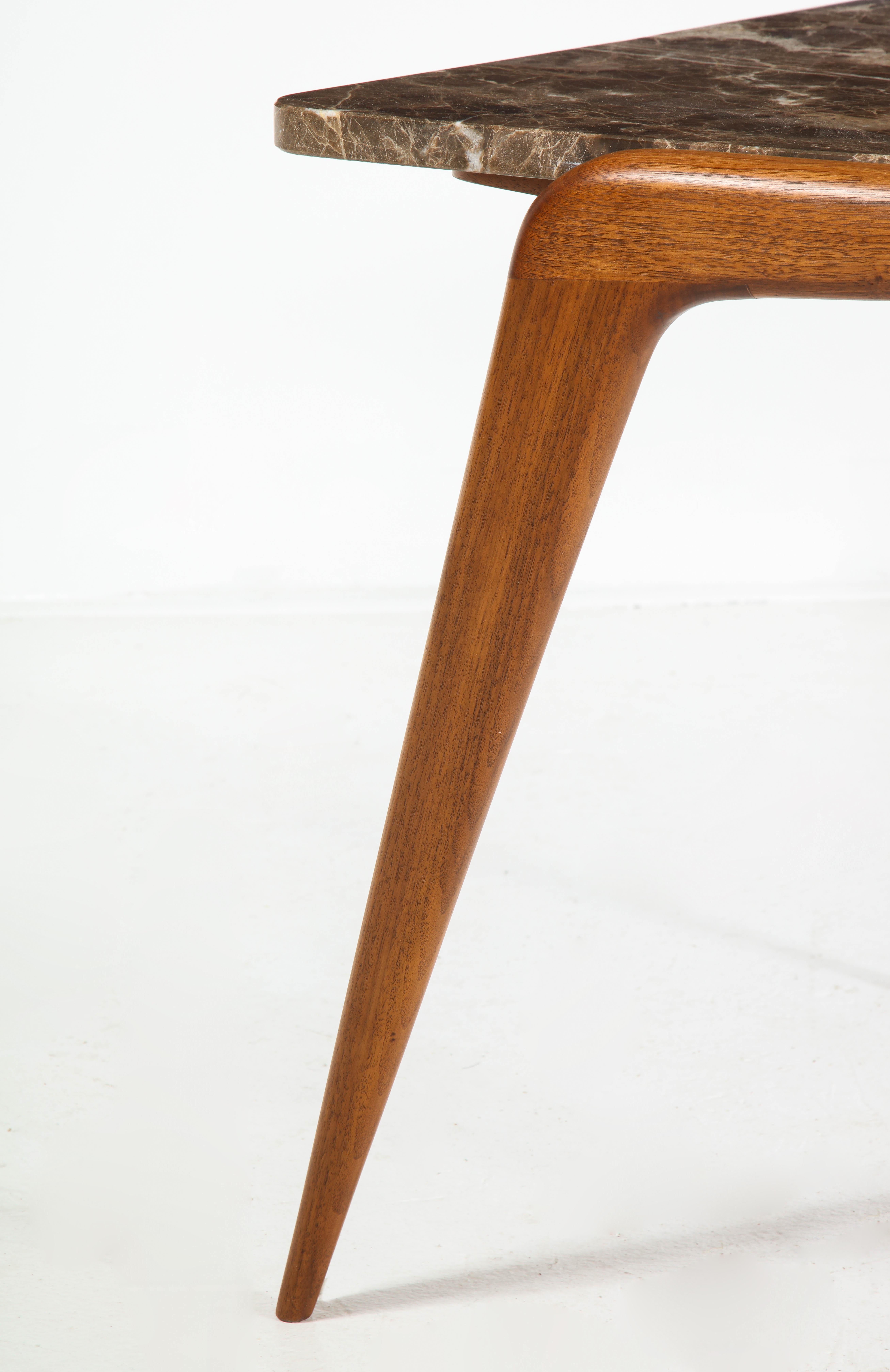 Contemporary Chaplin End Table in Wood & Stone Offered by Vladimir Kagan Design Group