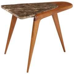 Chaplin End Table in Wood & Stone Offered by Vladimir Kagan Design Group