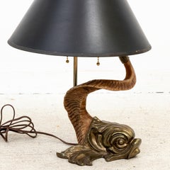 Chapman 1977 Brass Dolphin Lamp