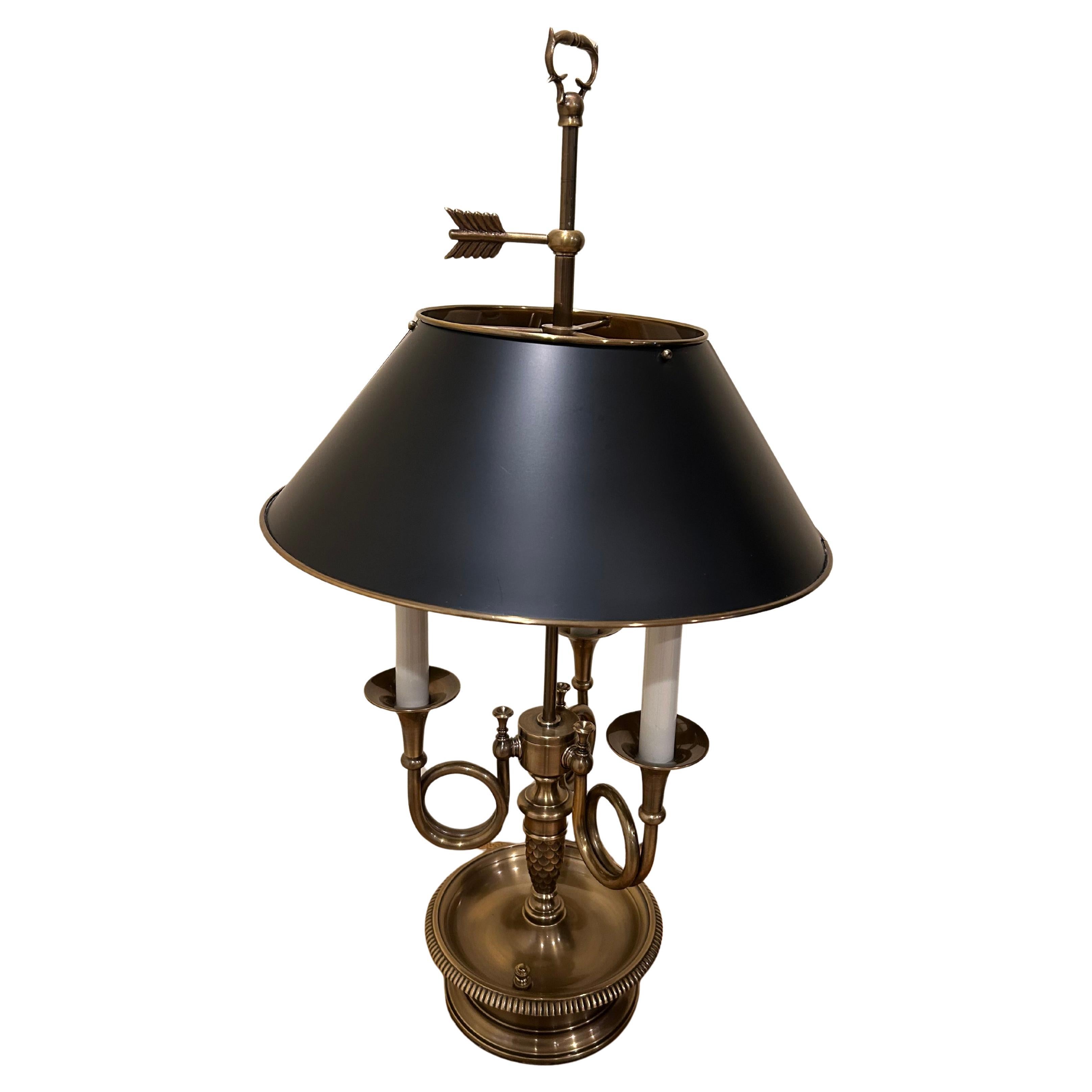 Chapman 3 Horn Antique Brass Buillotte Table Lamp