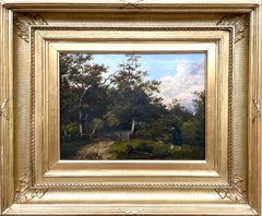 Antique Oil Painting, Small Shooting Scene By Chapman Bayley (British, Active 1818-1832)