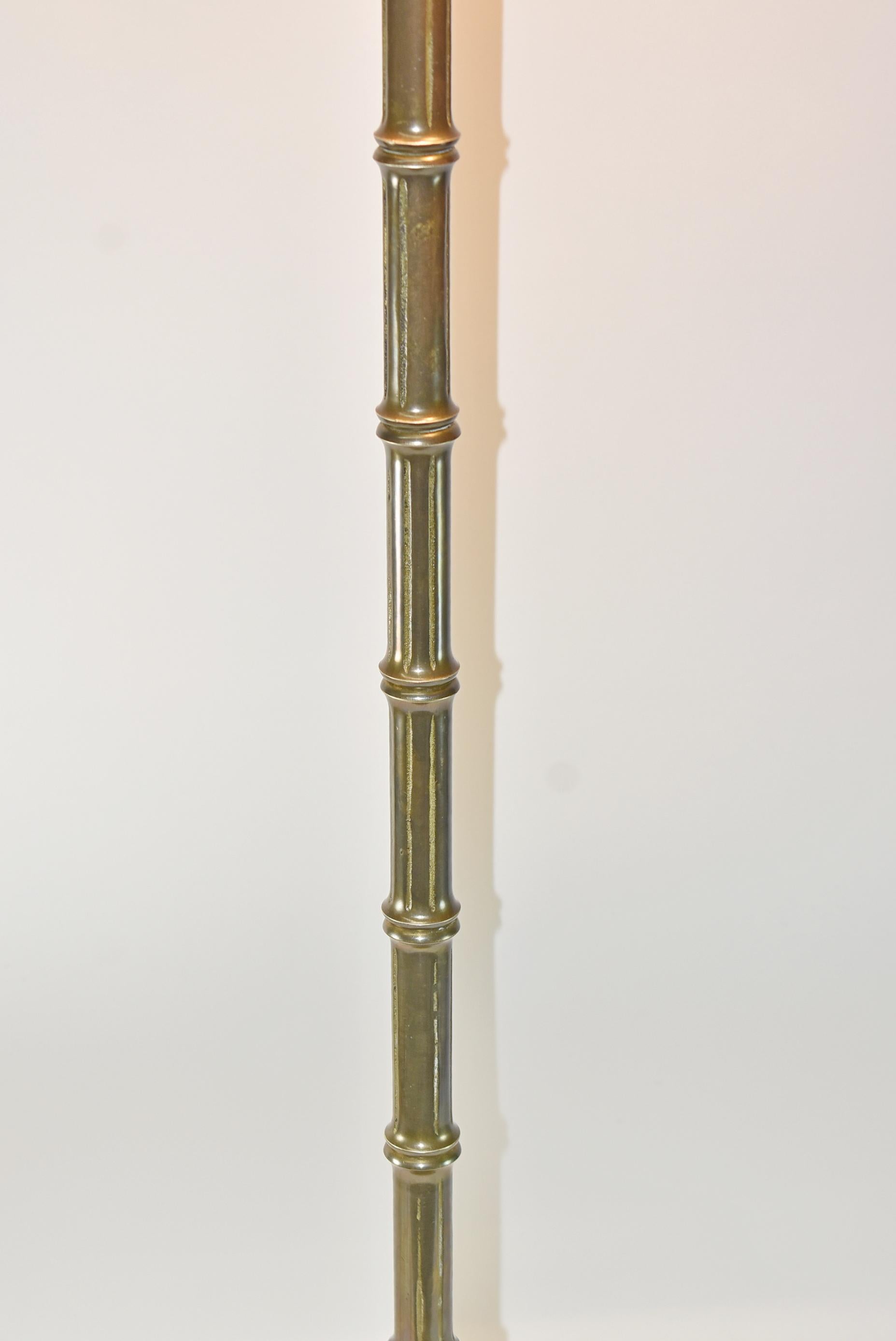 Chapman Brass Bamboo Floor Lamp In Good Condition For Sale In Toledo, OH
