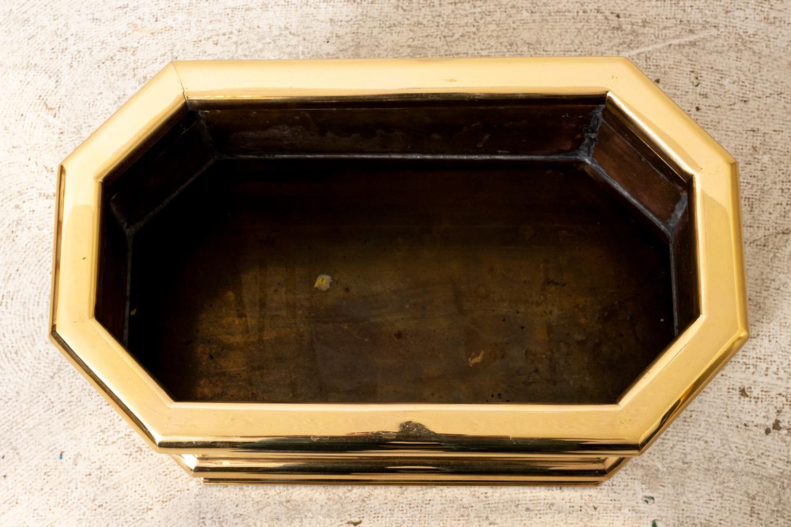 Art Deco Chapman Brass Geometric Planter