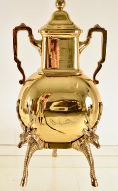 Chapman Brass Table Lamp with Figured Stag Legs