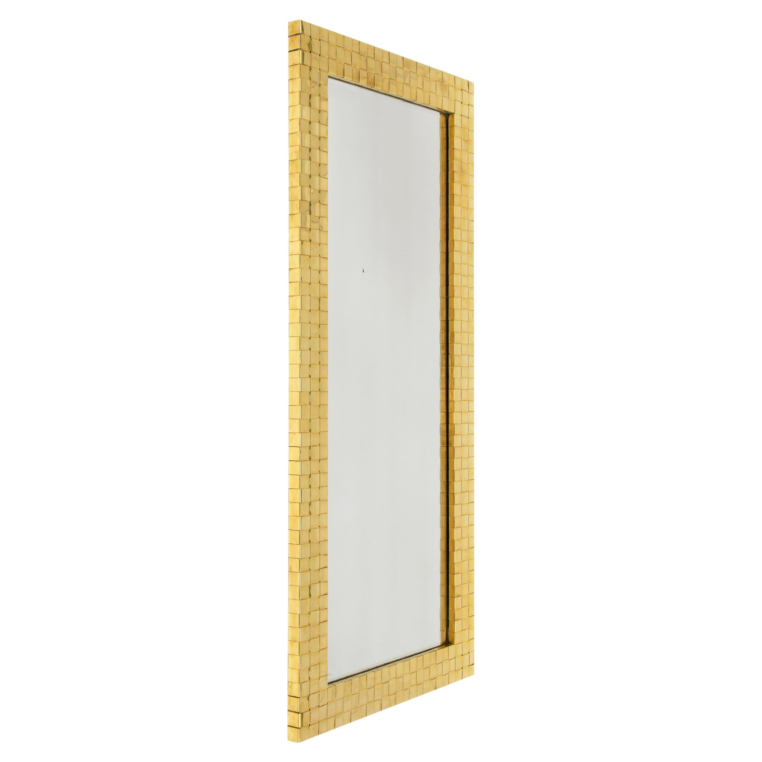 Chapman brass woven front mirror, can be displayed Vertical or horizontally.
Label on back (Chapman 1978).