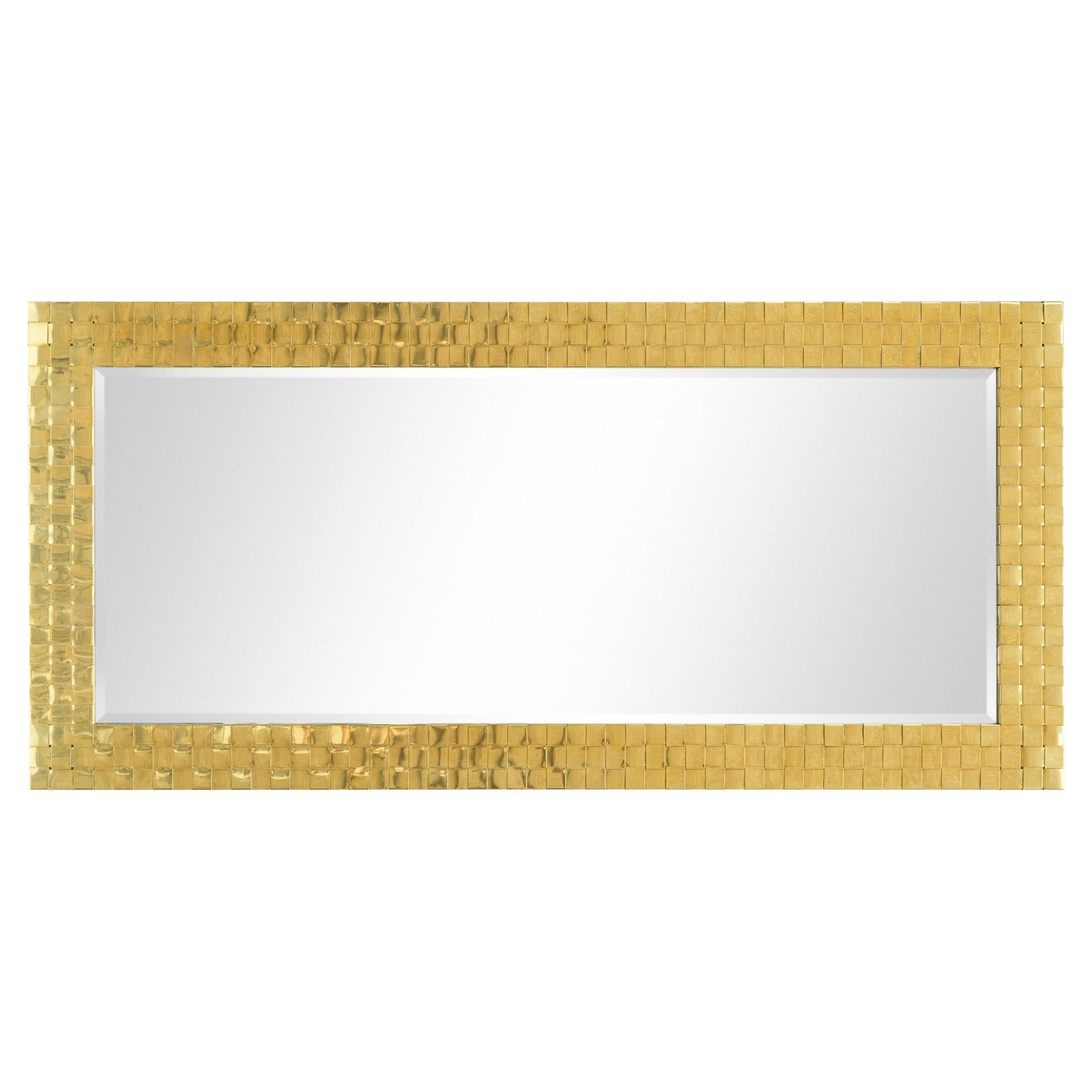Fine XX secolo Specchio Chapman Brass Woven Front in vendita