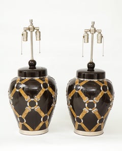 Boucle Chapman, bracelet Lampes en céramique brune