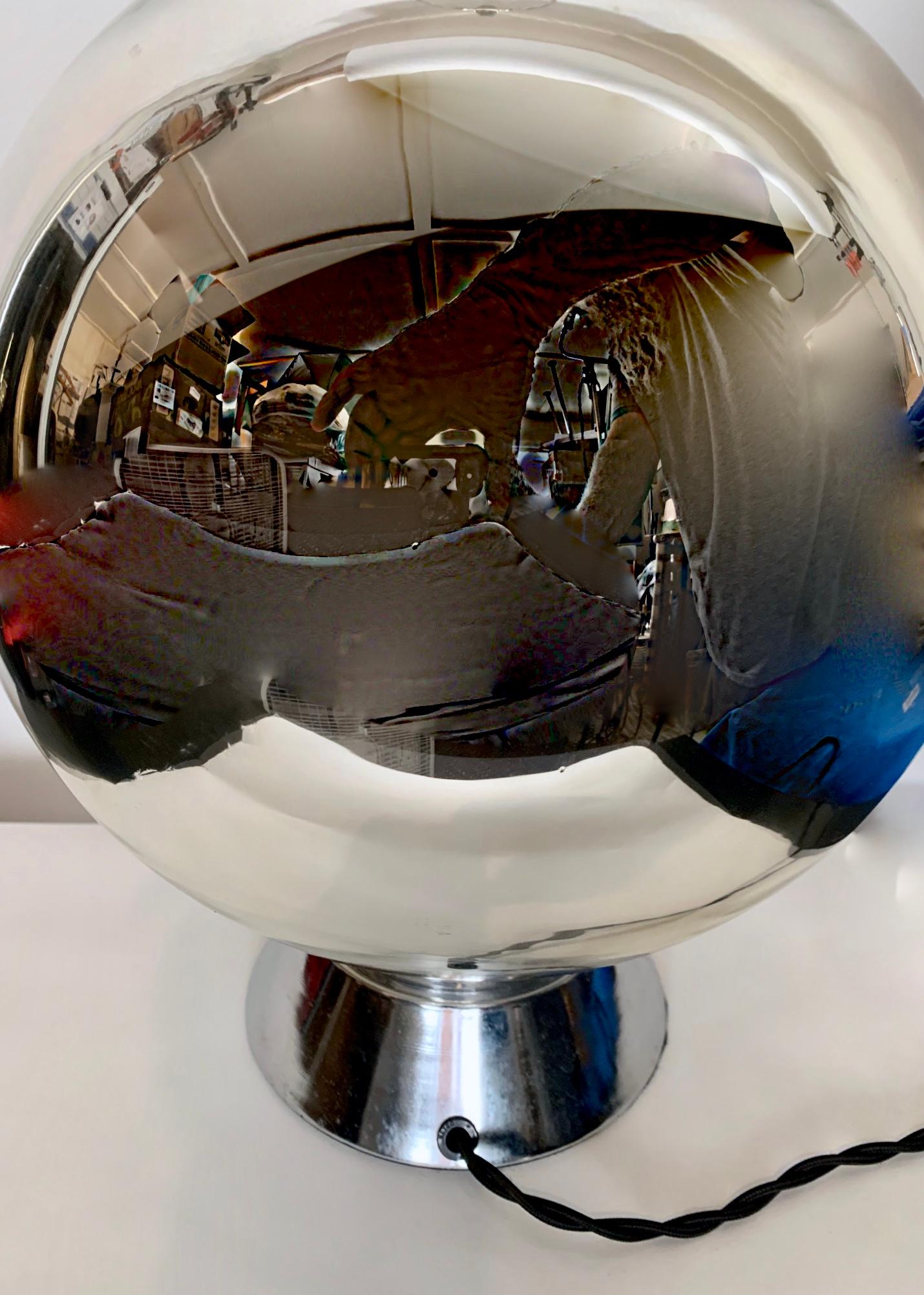 Chapman Co. Mercury Glass Ball Table Lamp, 1960's For Sale 2
