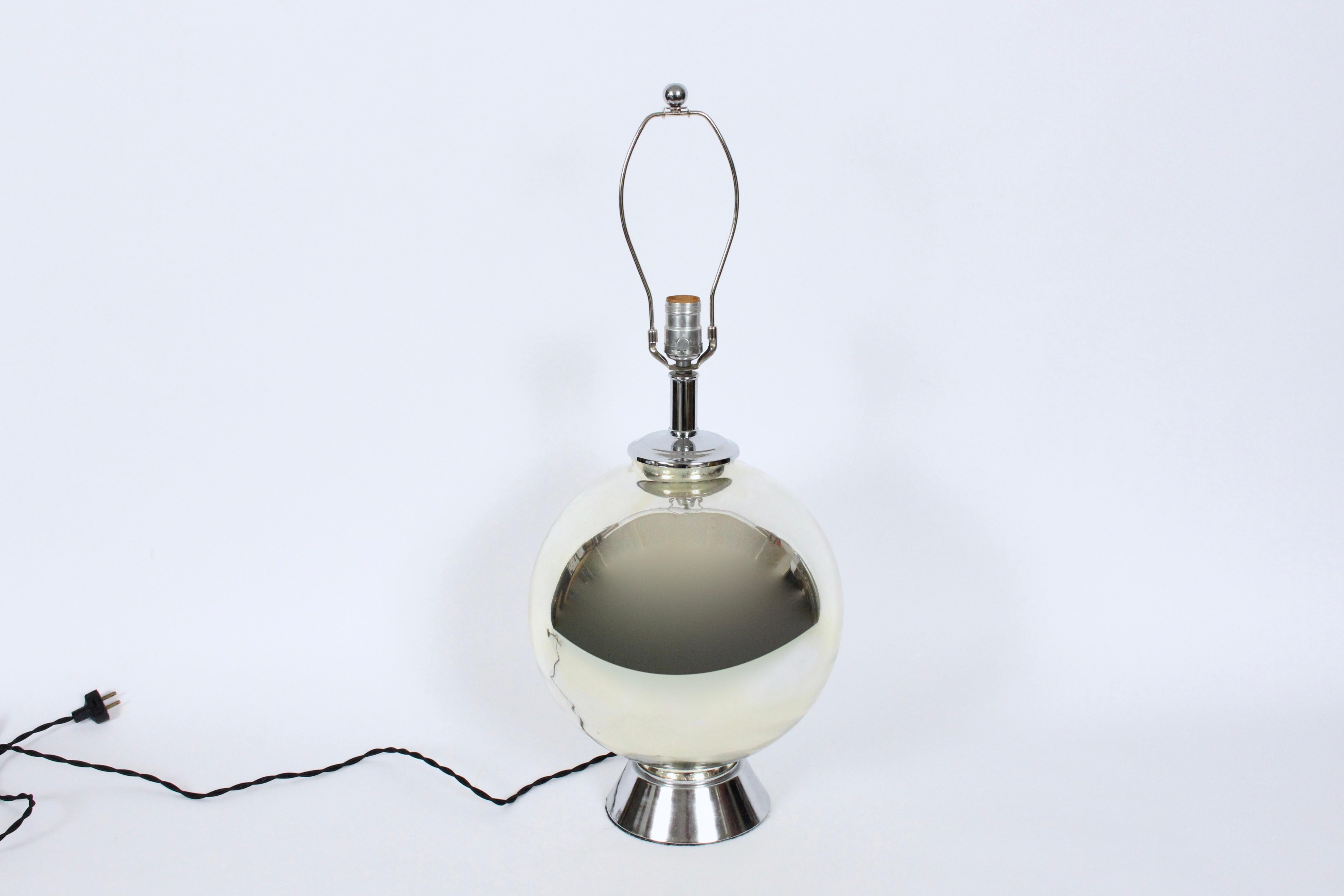 Chapman Co. Mercury Glass Ball Table Lamp, 1960's For Sale 2