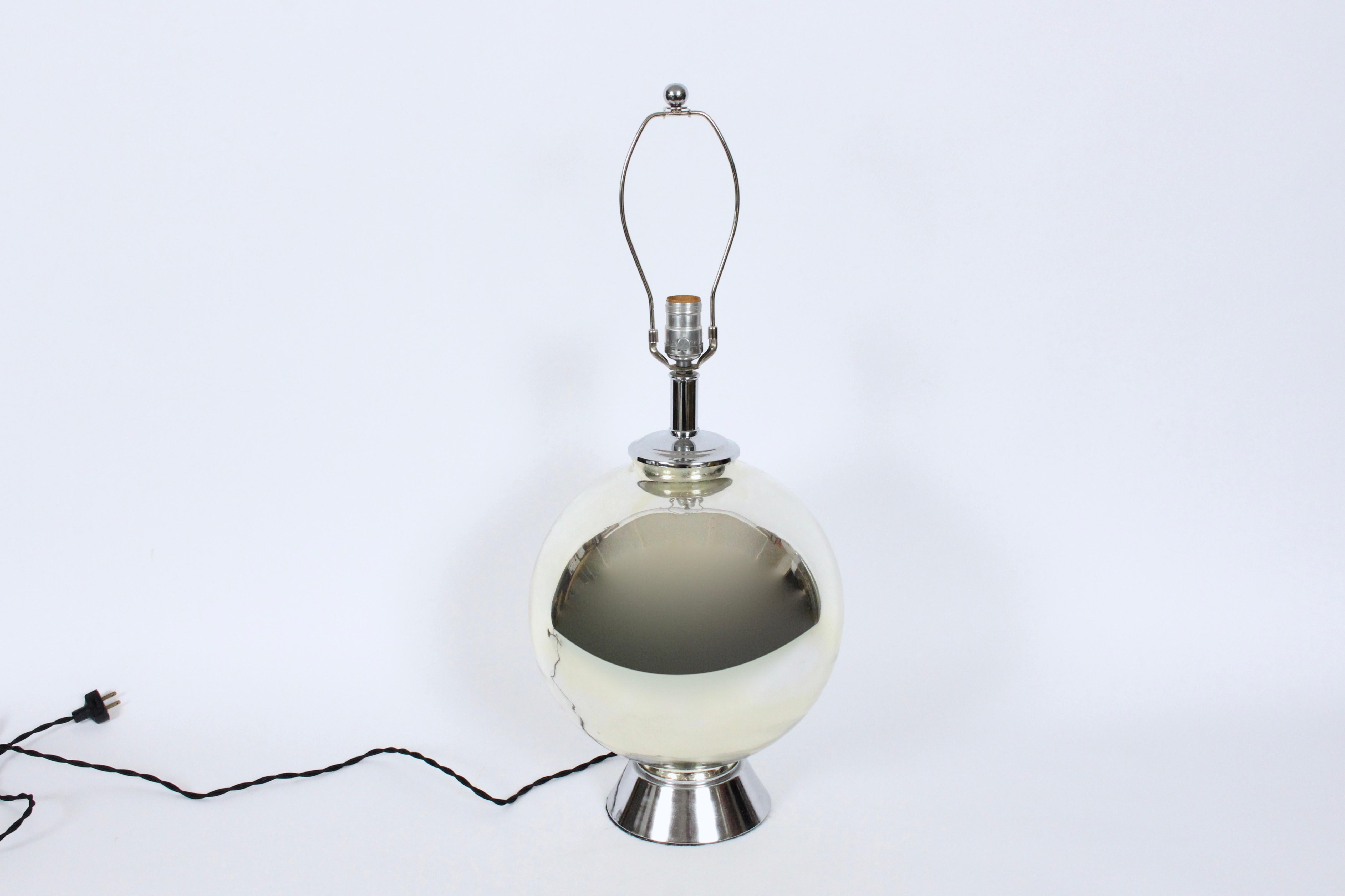 Metal Chapman Co. Mercury Glass Globe Table Lamp, 1960's For Sale