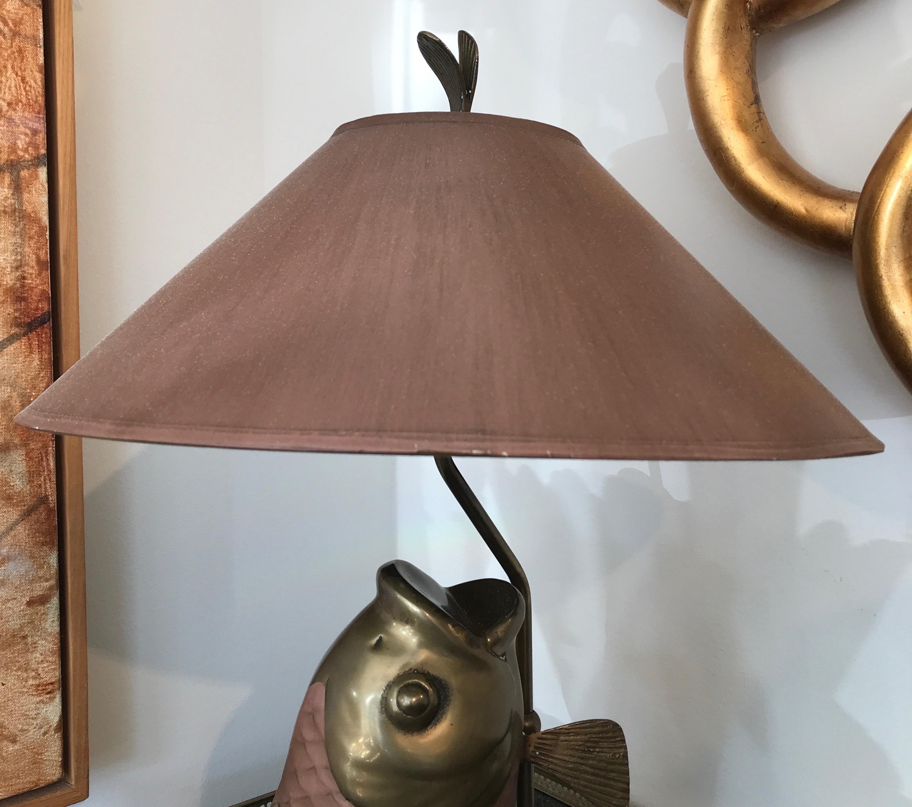 Chapman Coy Fish Table Lamp In Good Condition In West Palm Beach, FL