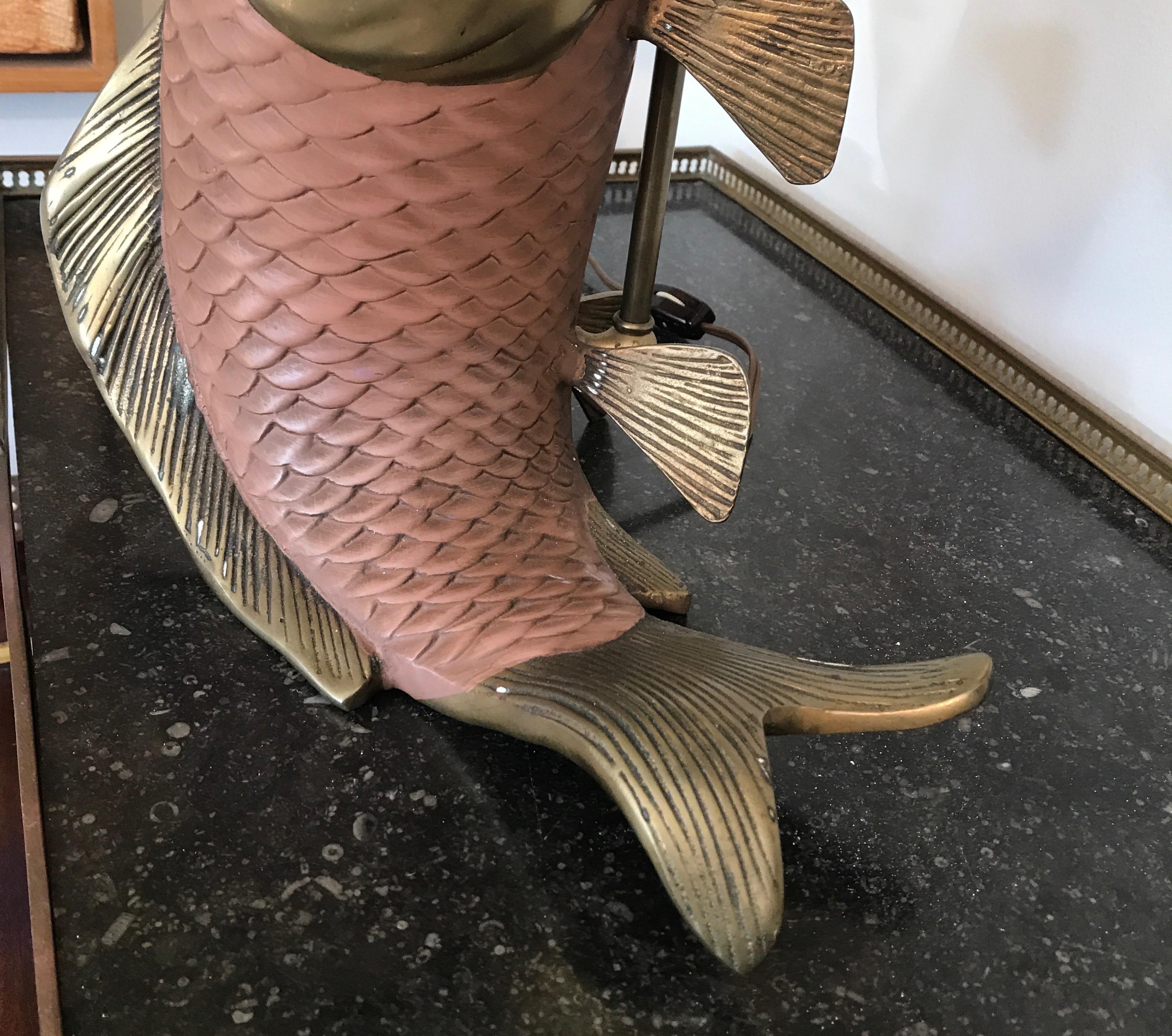 Brass Chapman Coy Fish Table Lamp