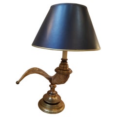 Chapman Faux Ram Horn and Brass Lamp