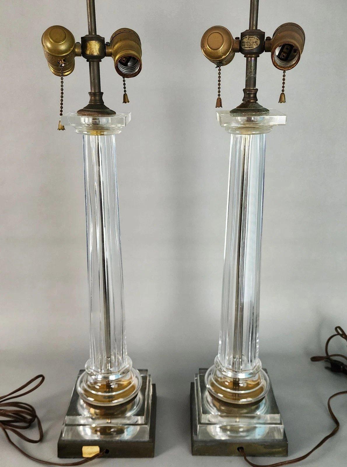 Late 20th Century Chapman Italian Table Lamps Neoclassical 1970s Pair For Sale