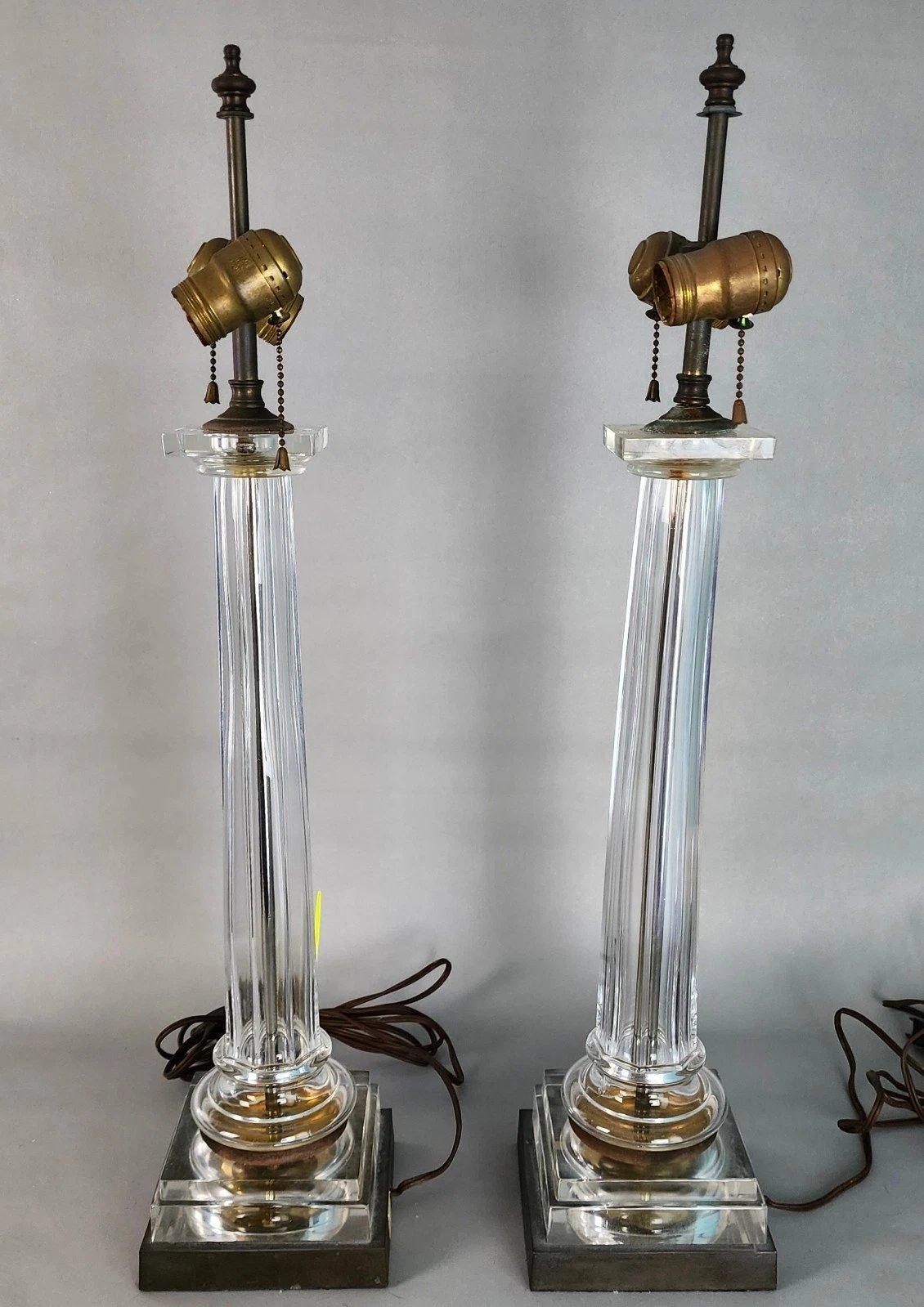 Brass Chapman Italian Table Lamps Neoclassical 1970s Pair For Sale