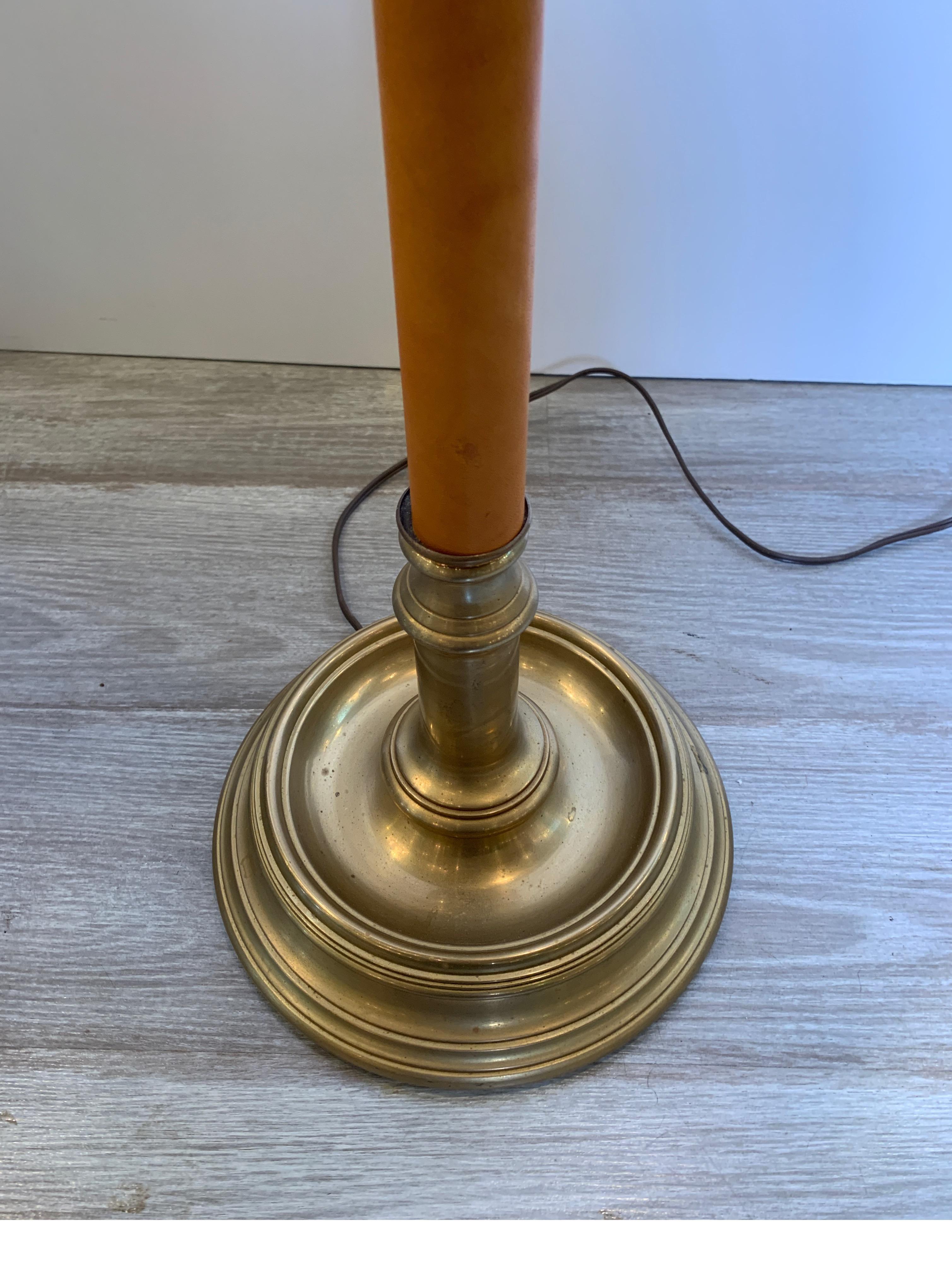 Chapman Leather and Brass Floor Lamp 1
