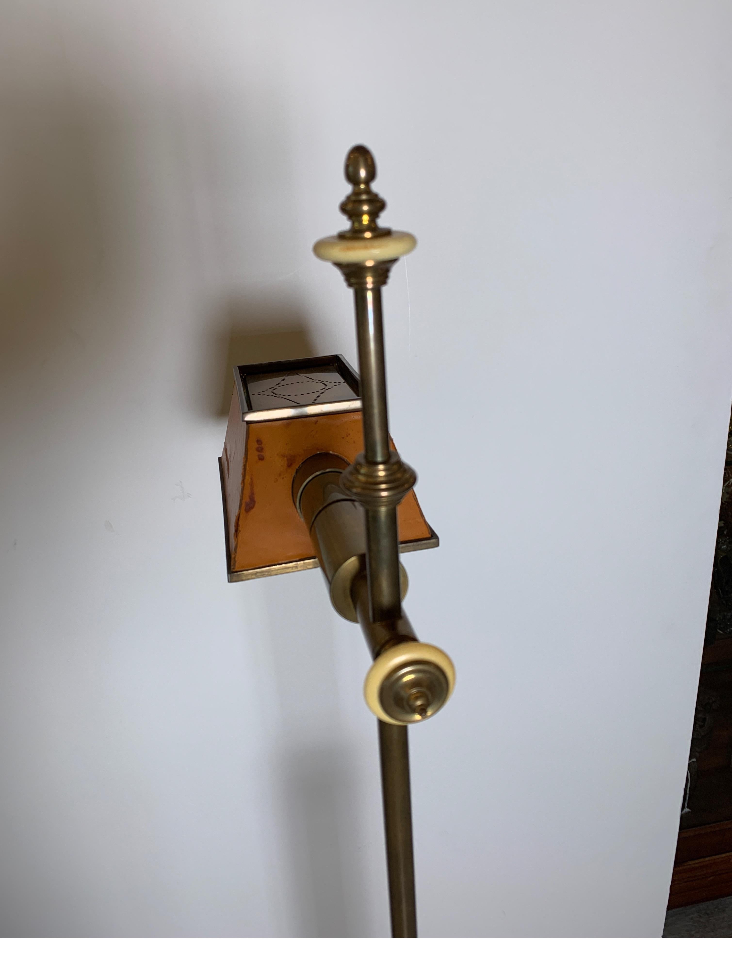 Chapman Leather and Brass Floor Lamp 2