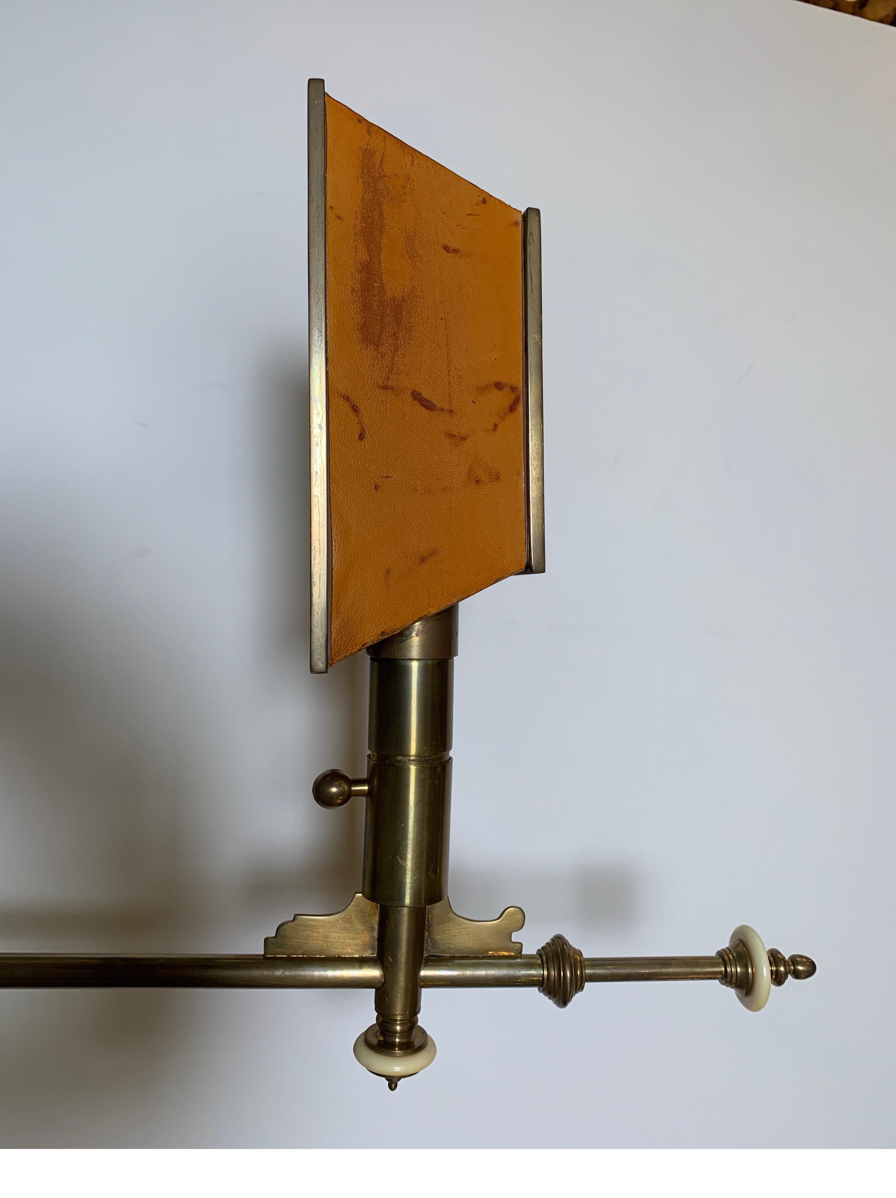 American Chapman Leather and Brass Floor Lamp