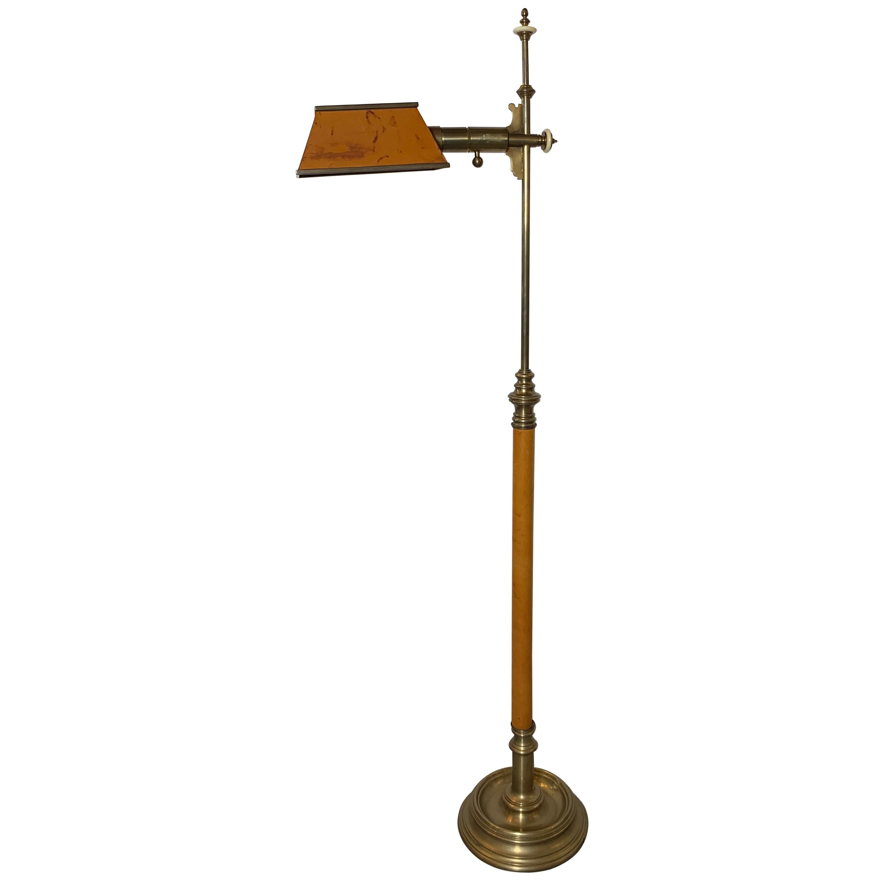 Chapman Leather and Brass Floor Lamp