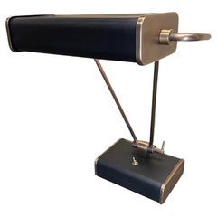 Used Chapman Lighting 1940s Brushed Brass and Ebonized Metal Articulated Desk Lamp