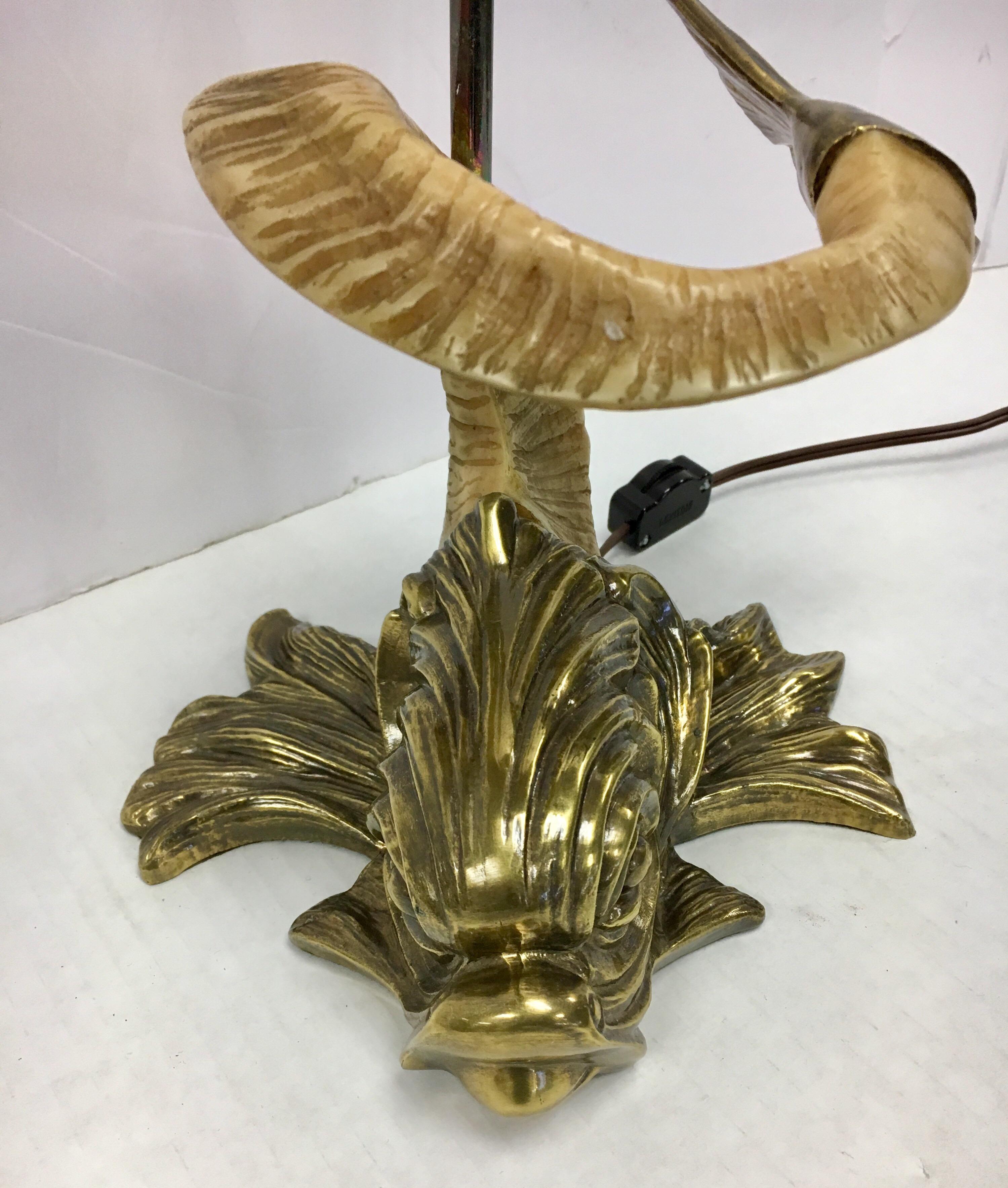 Art Nouveau Chapman Lighting Dolphin Fish Form Brass Table Lamp