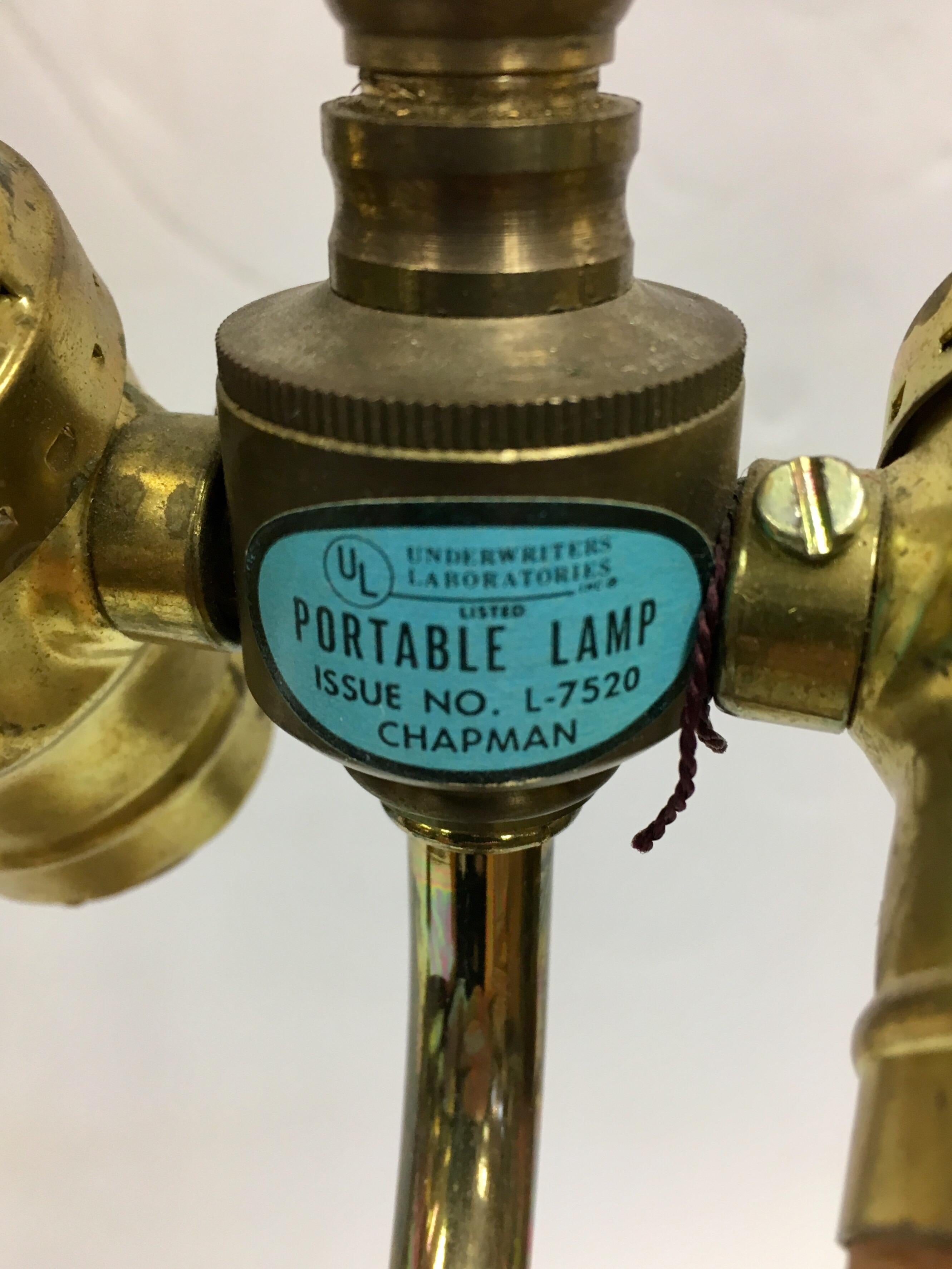 Late 20th Century Chapman Lighting Dolphin Fish Form Brass Table Lamp