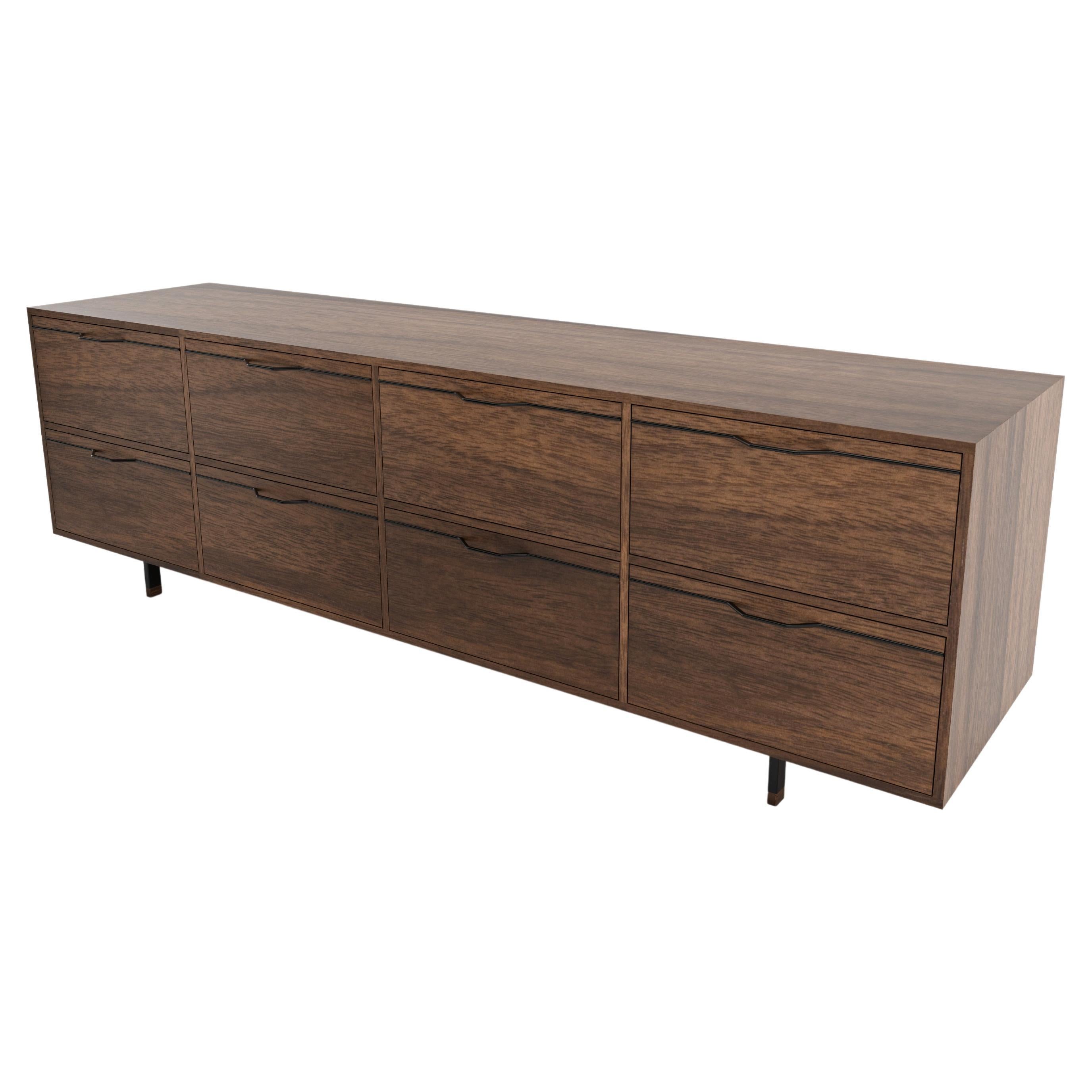 Chapman Long Dresser, Credenza Walnut Black For Sale