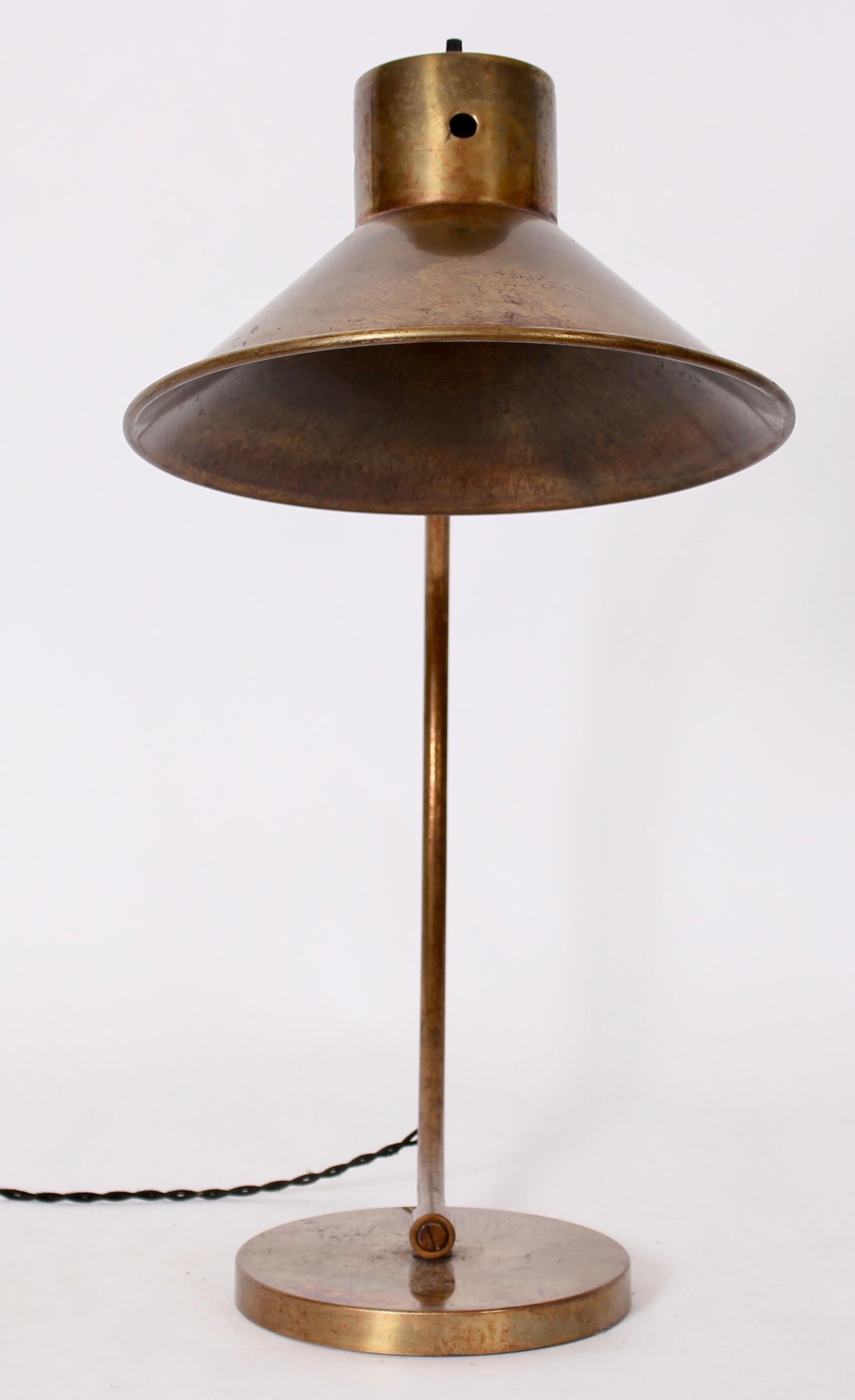 Chapman Manufacturing Articulating Brass Desk Lamp with Wide Brass