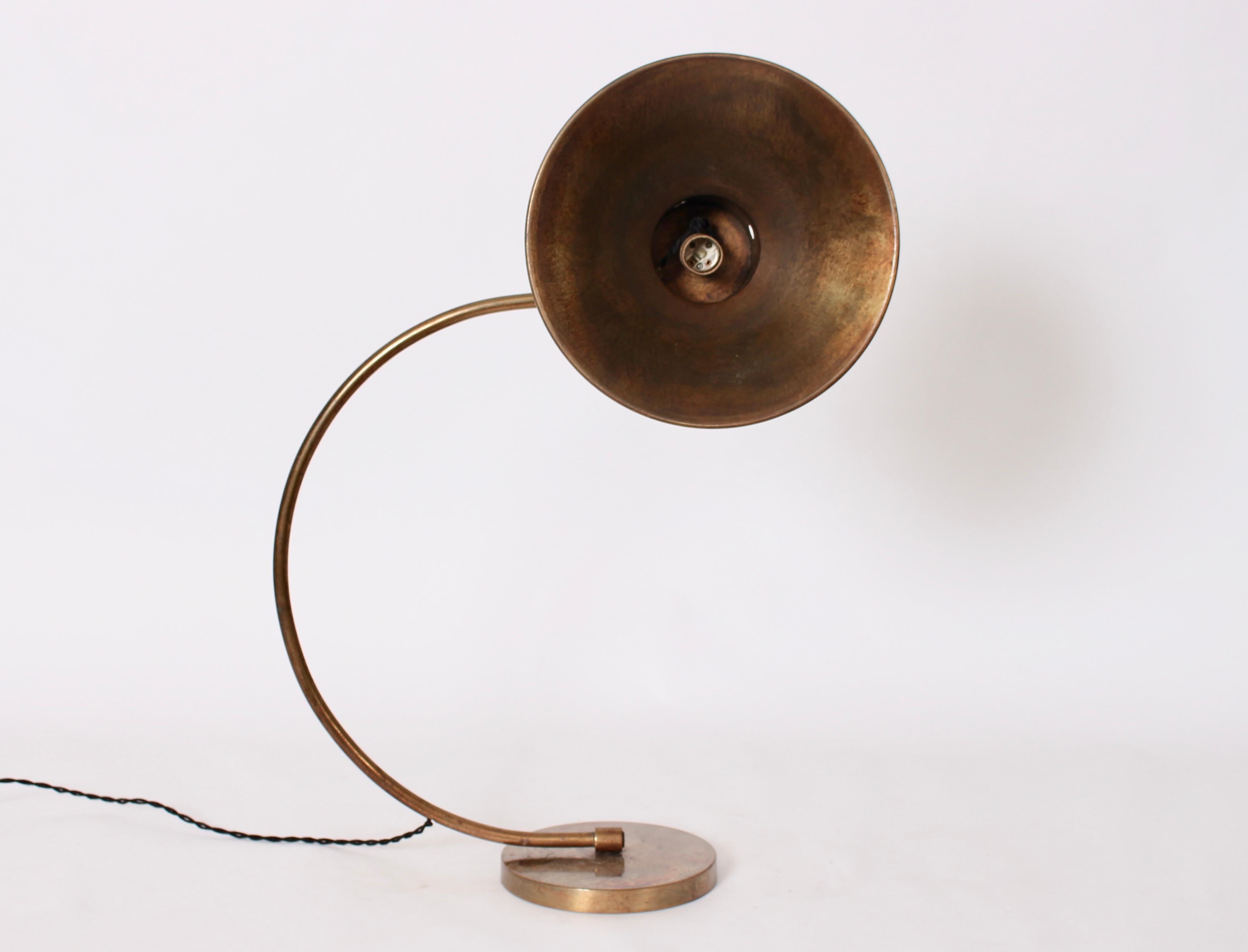 Chapman Manufacturing Articulating Brass Desk Lamp with Wide Brass