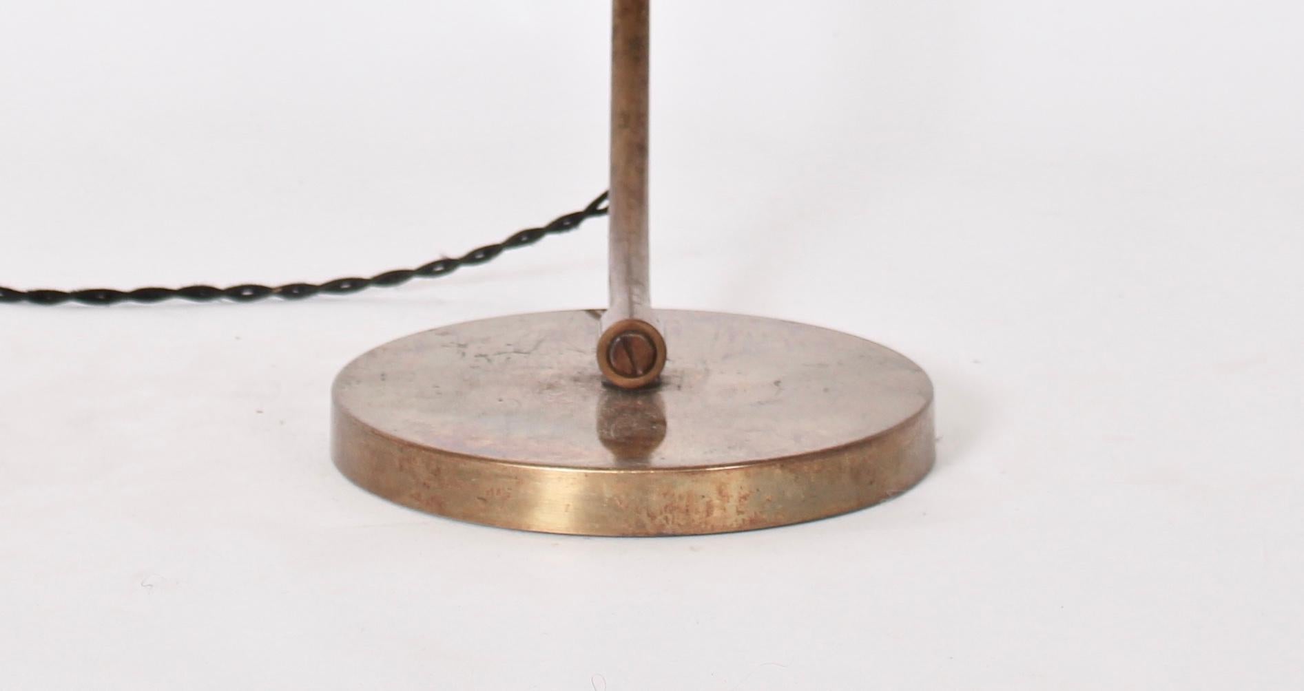 Chapman Manufacturing Articulating Brass Desk Lamp with Wide Brass