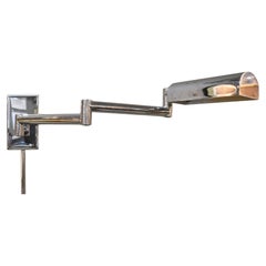 Chapman Mid-Century Articulating Swing Arm Chrome Wall Sconce Reading LIght