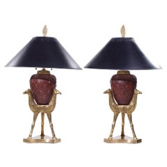 Chapman Mid Century Brass Camel Lamps - Pair