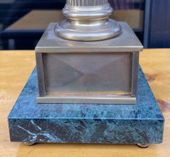 Chapman Neo-Classical Style Brass and Marble Doric Column Table Lamps, Pair