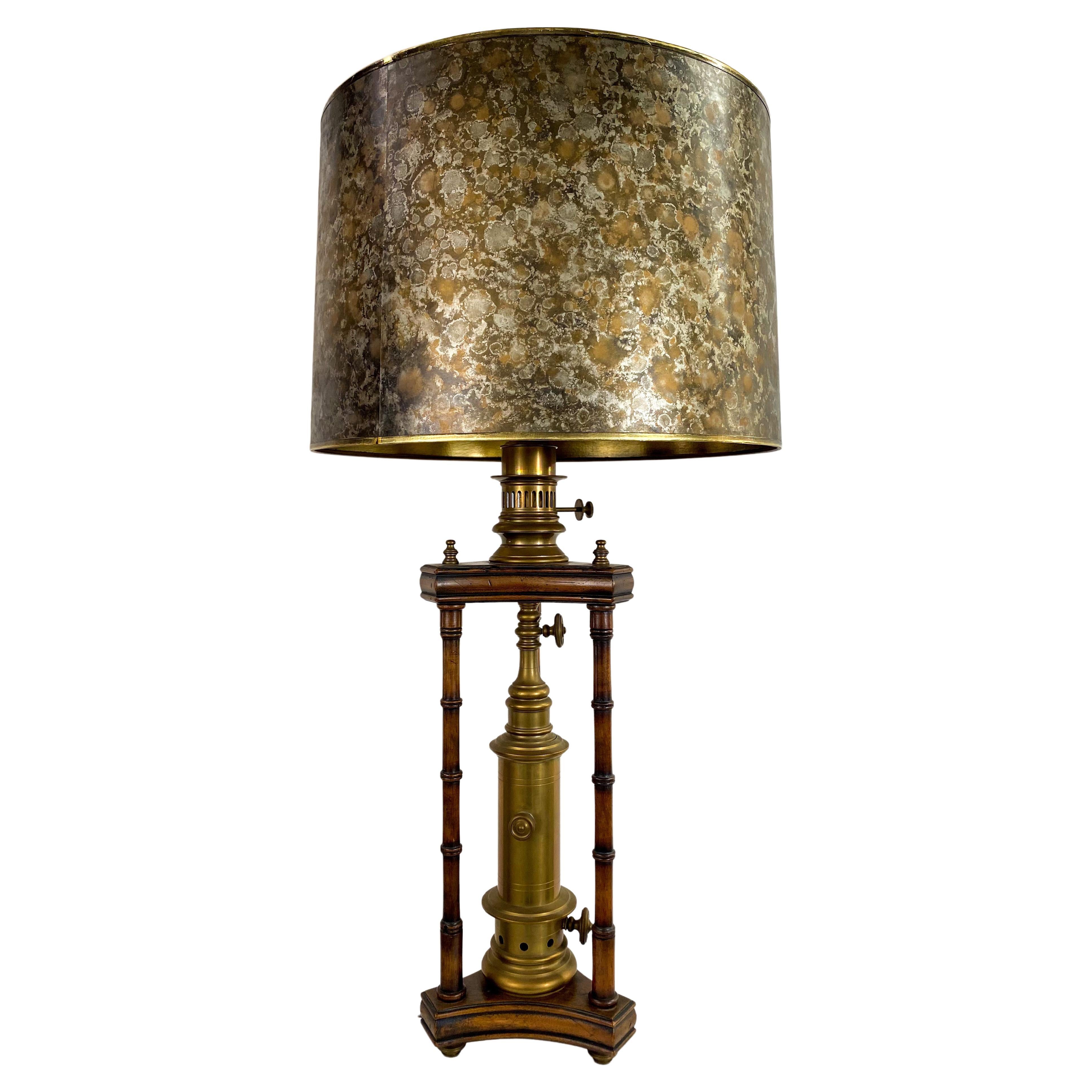 Mid Century Brass Chapman Tortoise Shell Table Lamp at 1stDibs