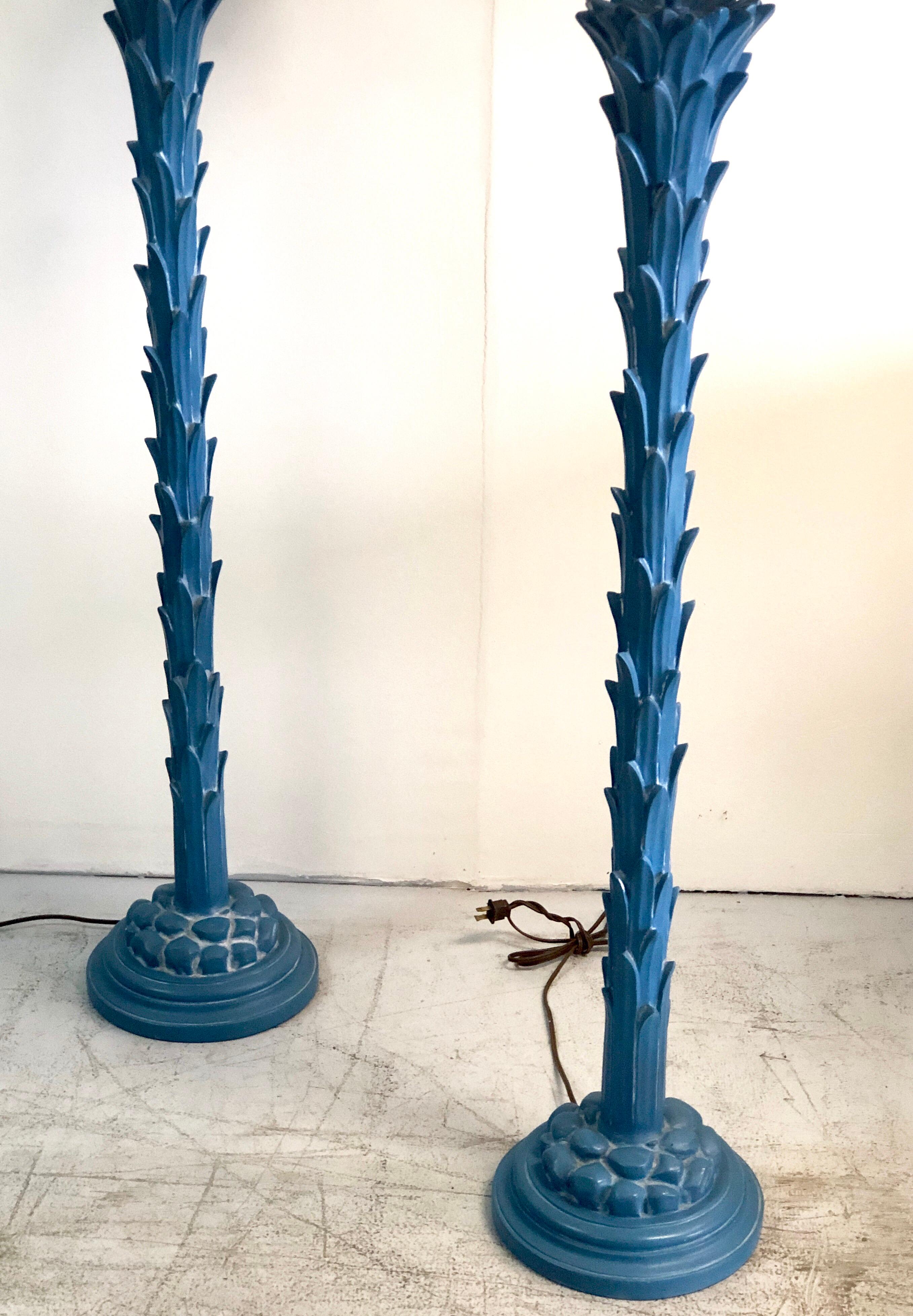 Chapman Pair of Blue Serge Roche Style Floor Lamps 1