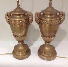 Chapman Pair of Urn Form Lamps with Original Finials