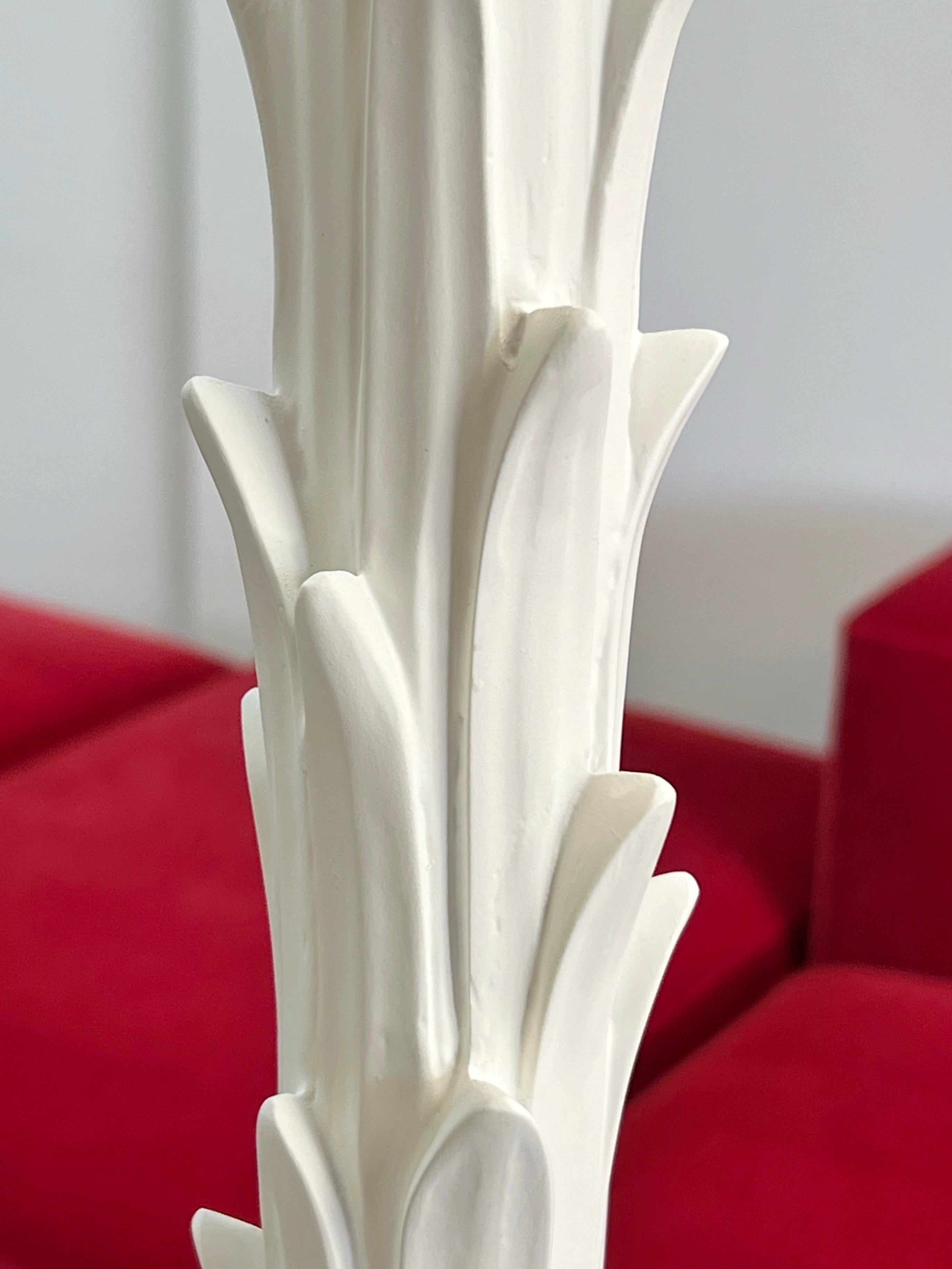 Chapman Pair of White Plaster Palm Tree Floor Lamps In Good Condition In Miami, FL
