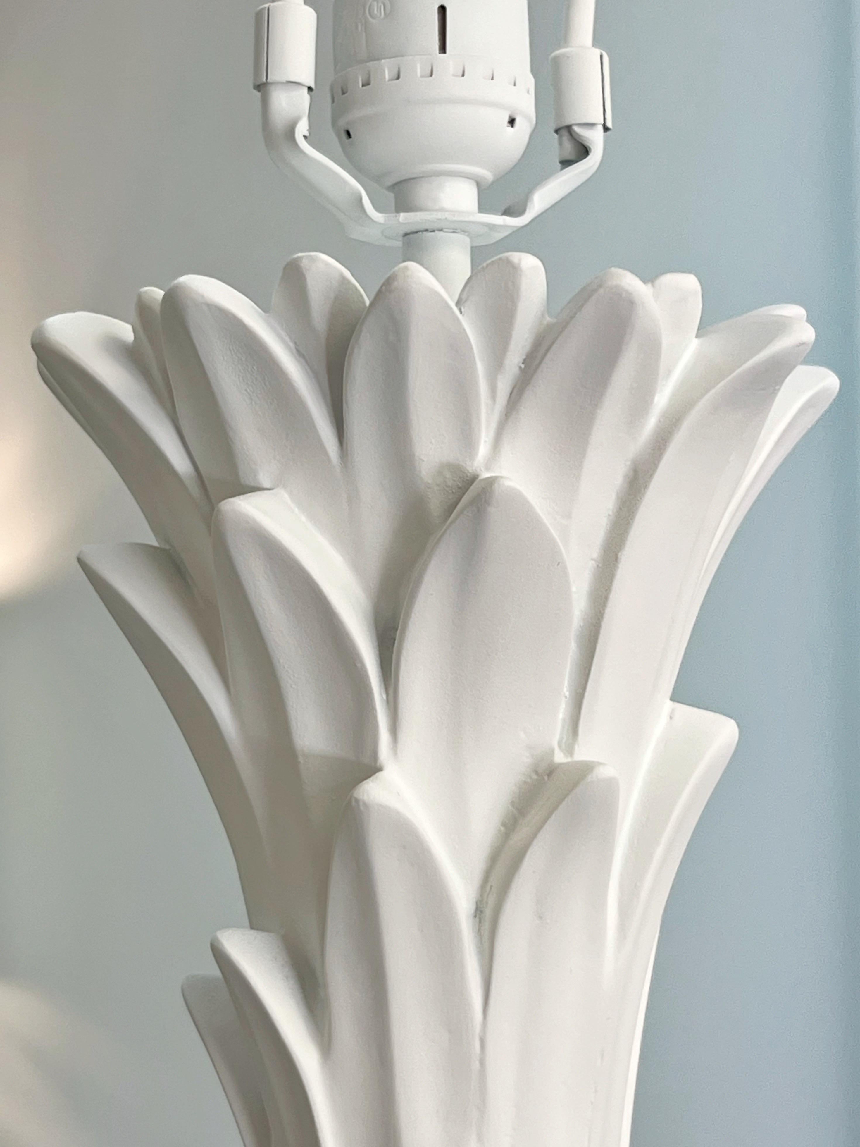 Chapman Pair of White Plaster Palm Tree Floor Lamps 1