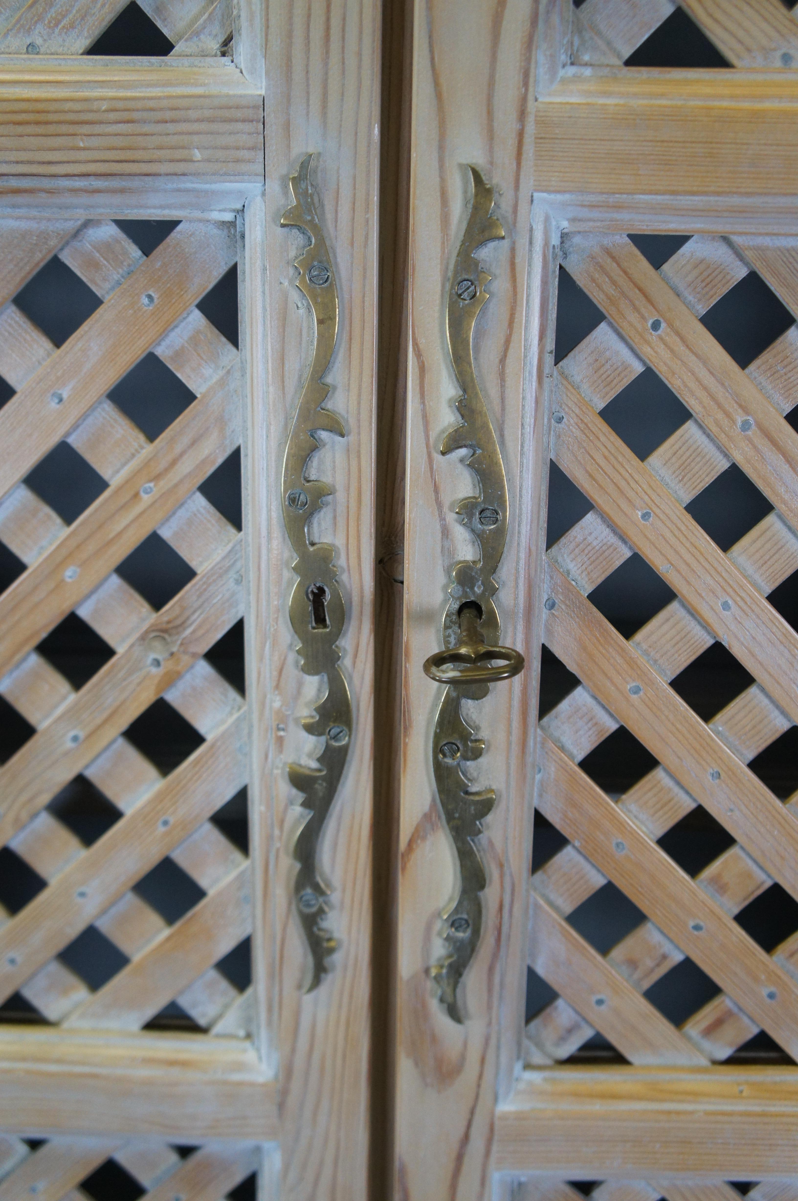 Chapman Pine French Country Lattice Cupboard Cabinet Bookcase China Hutch 87