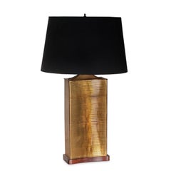Lampe de table et abat-jour Chapman en laiton nervuré