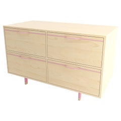 Chapman Small Storage Dresser Cabinet Maple Pink